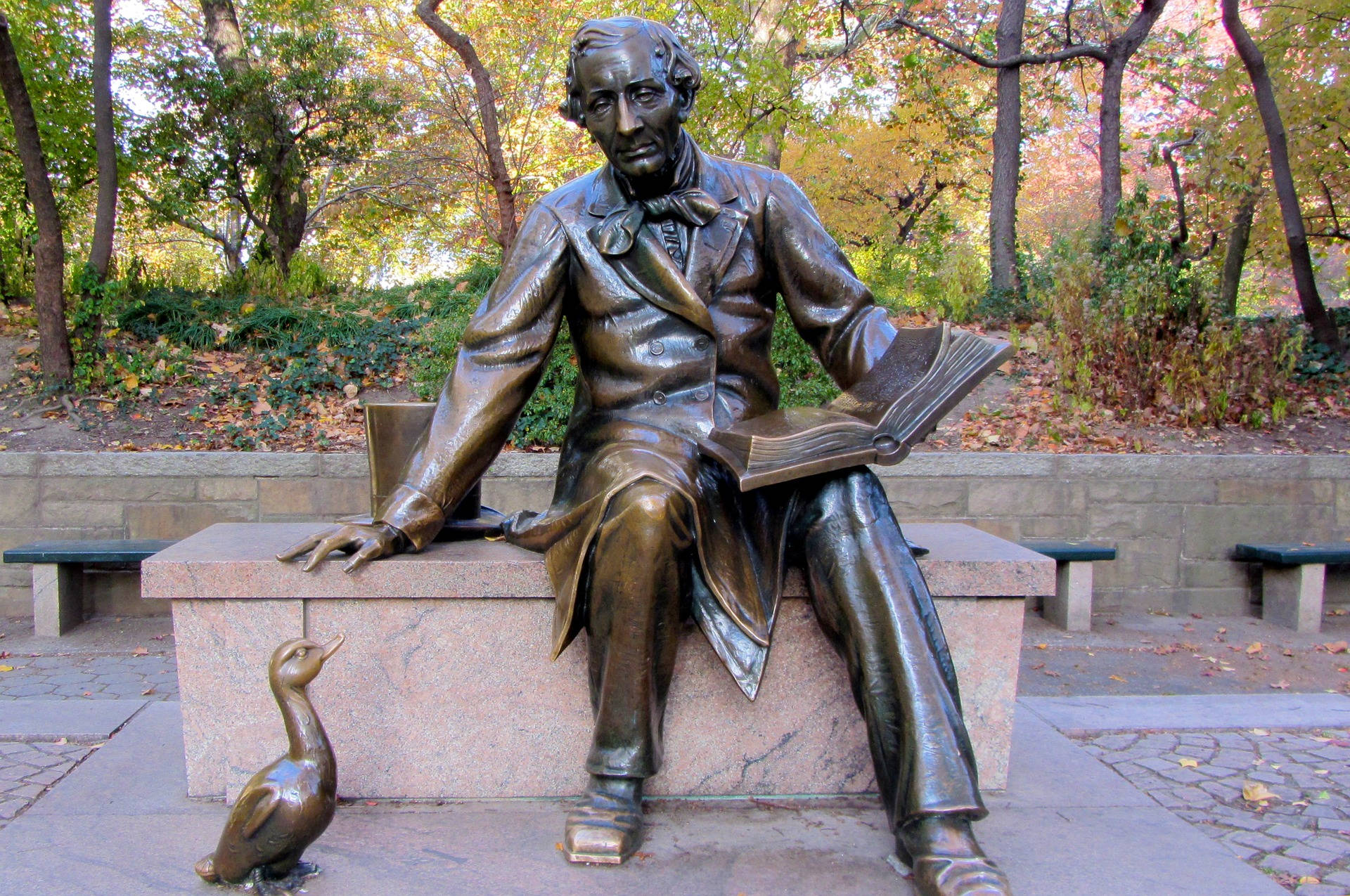 statue, duck, Central Park, Full HD Desktop Wallpaper