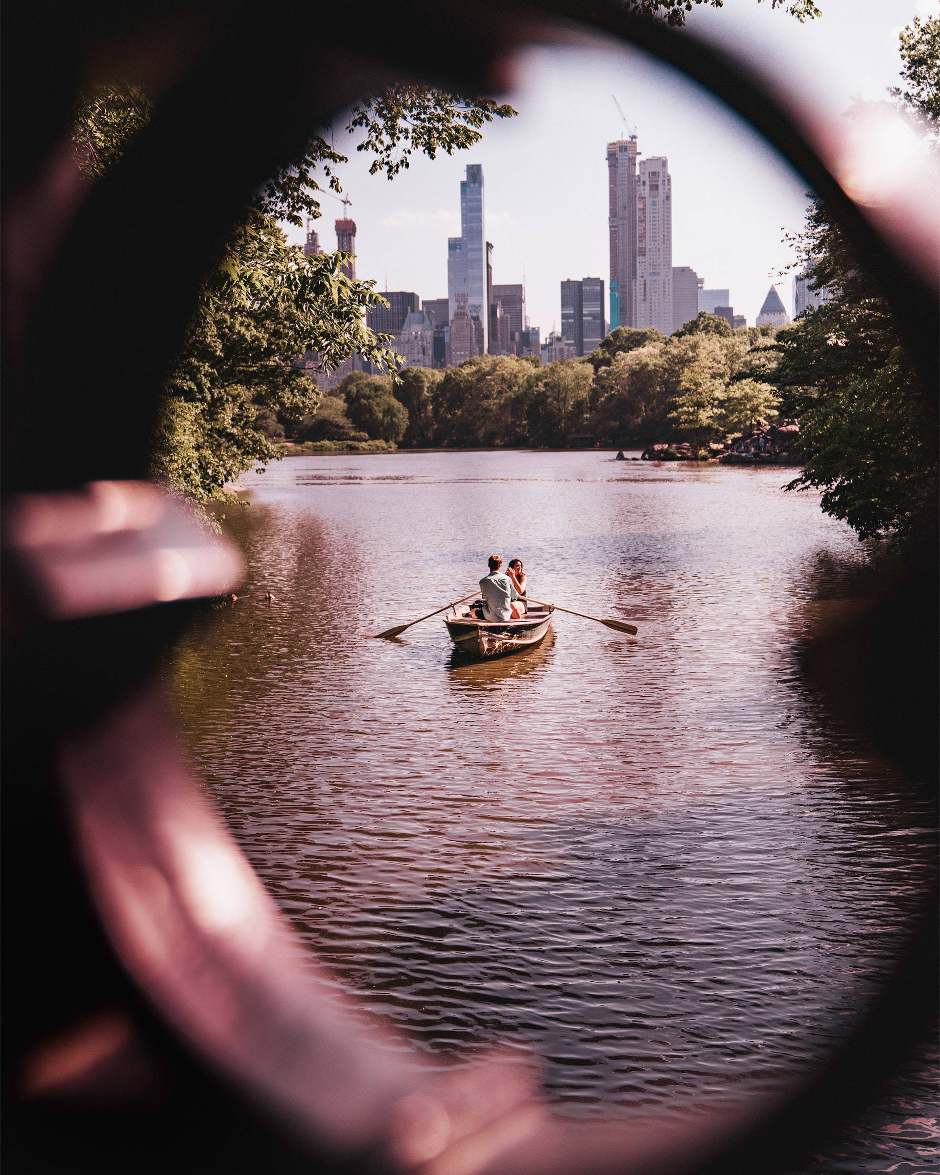 Central Park, boat, lake, Full HD Phone Wallpaper