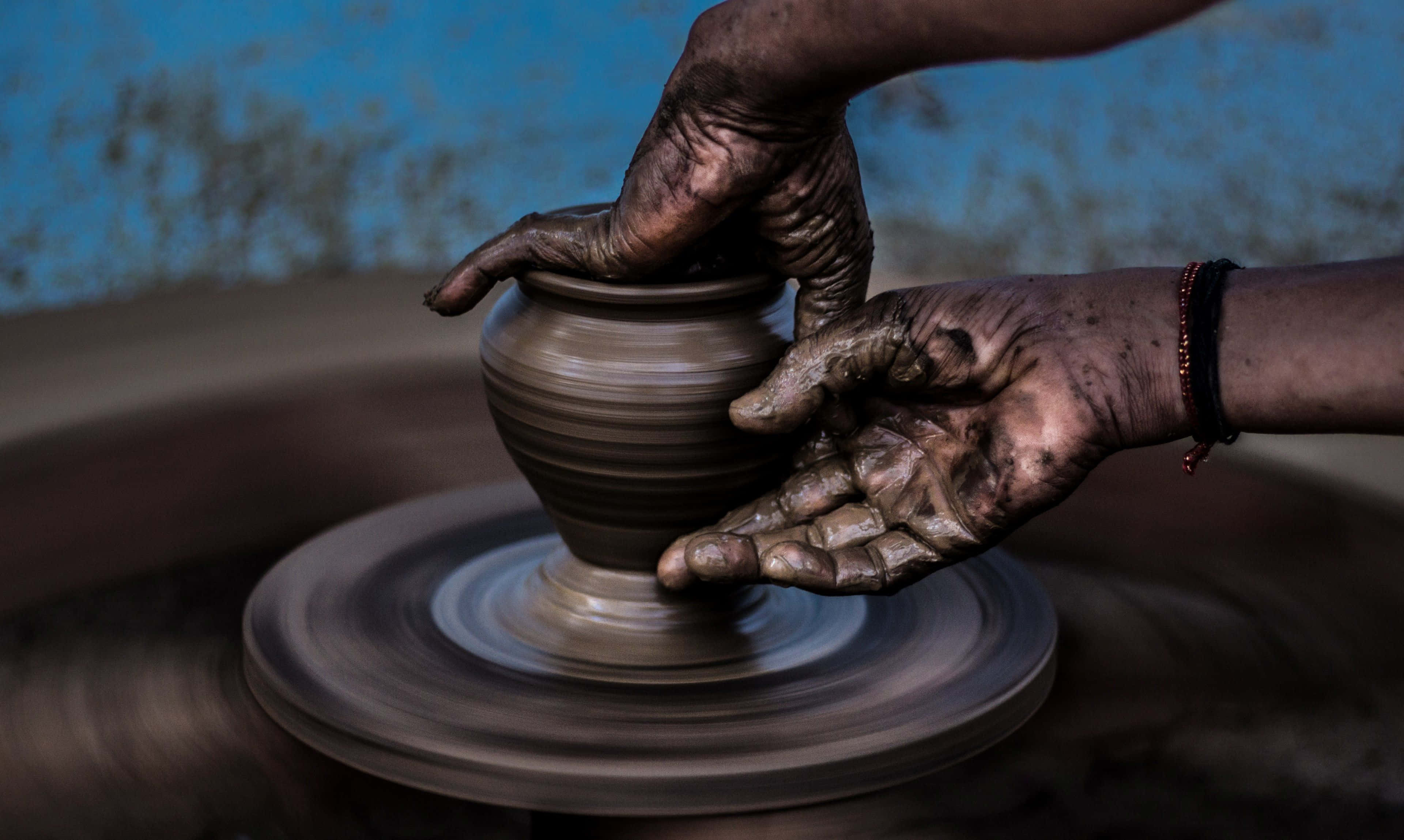 ceramics, clay pot, spinning wheel, 4K Desktop Wallpaper