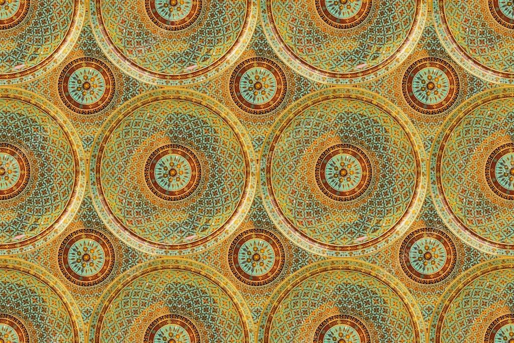 ceramics, gold, teal, SD Desktop Wallpaper
