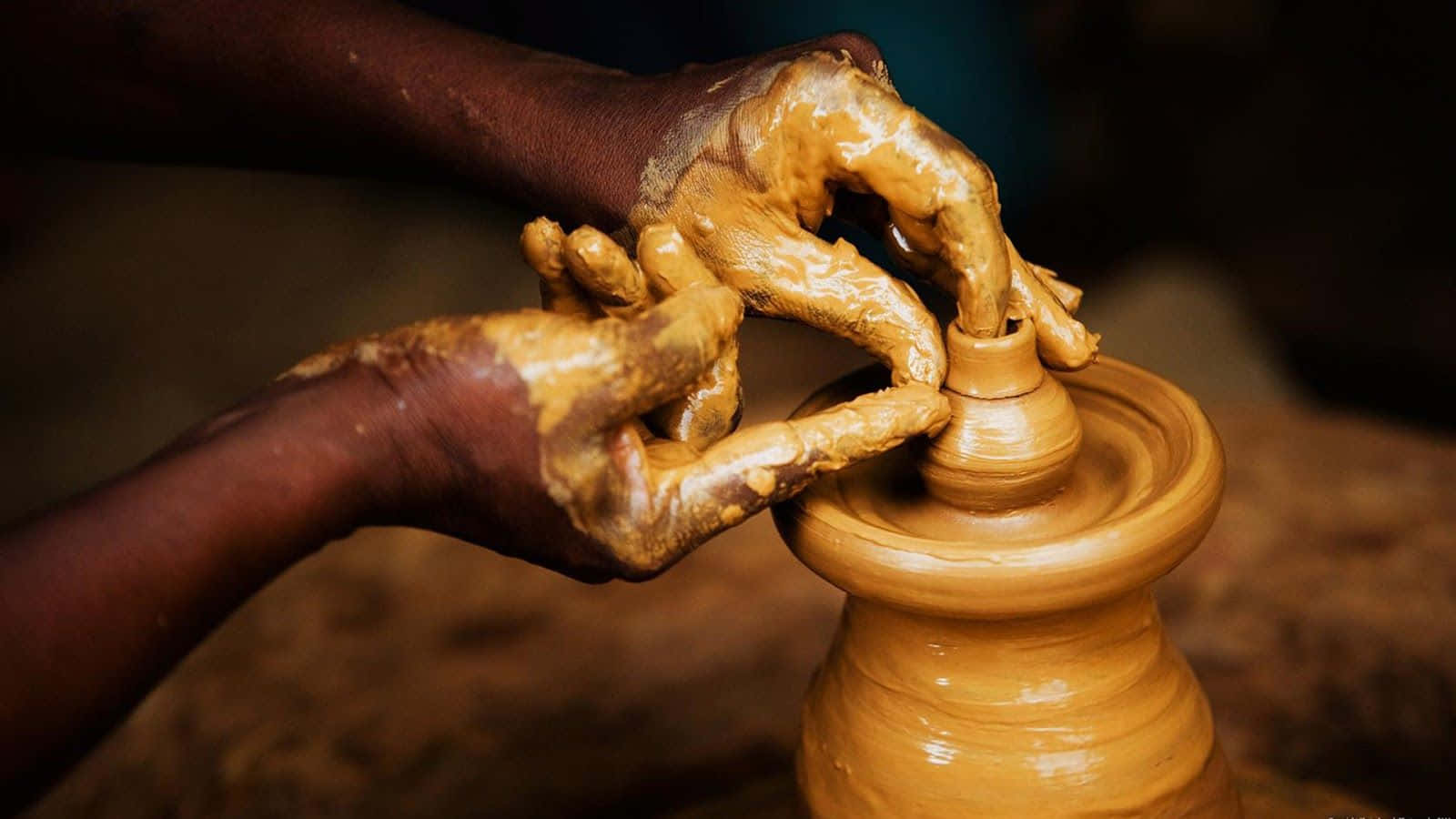 ceramics, pottery wheel, wet clay, HD Desktop Wallpaper