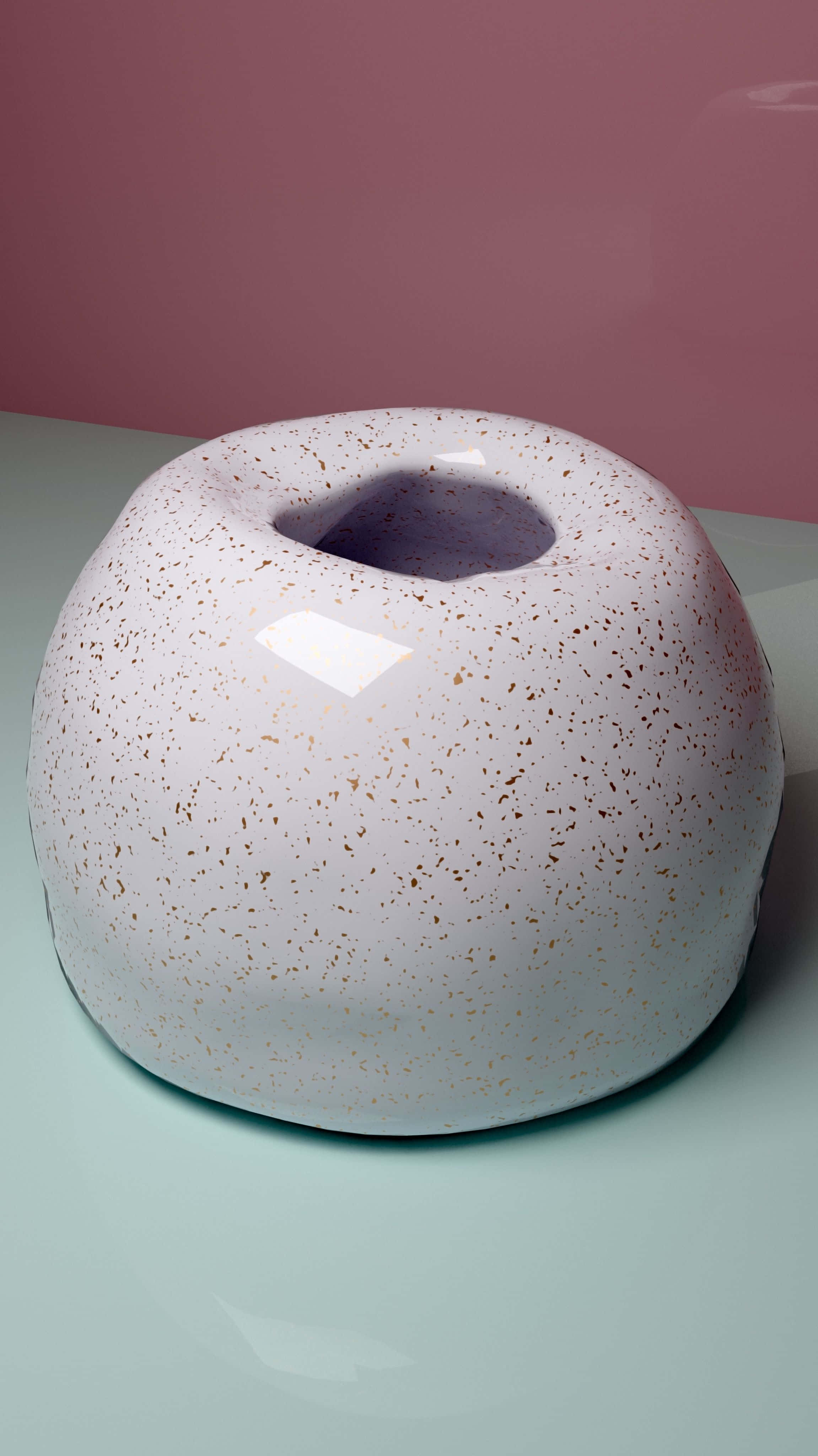 ceramics, speckled white ceramic vase, mint green surface, 4K Phone Wallpaper