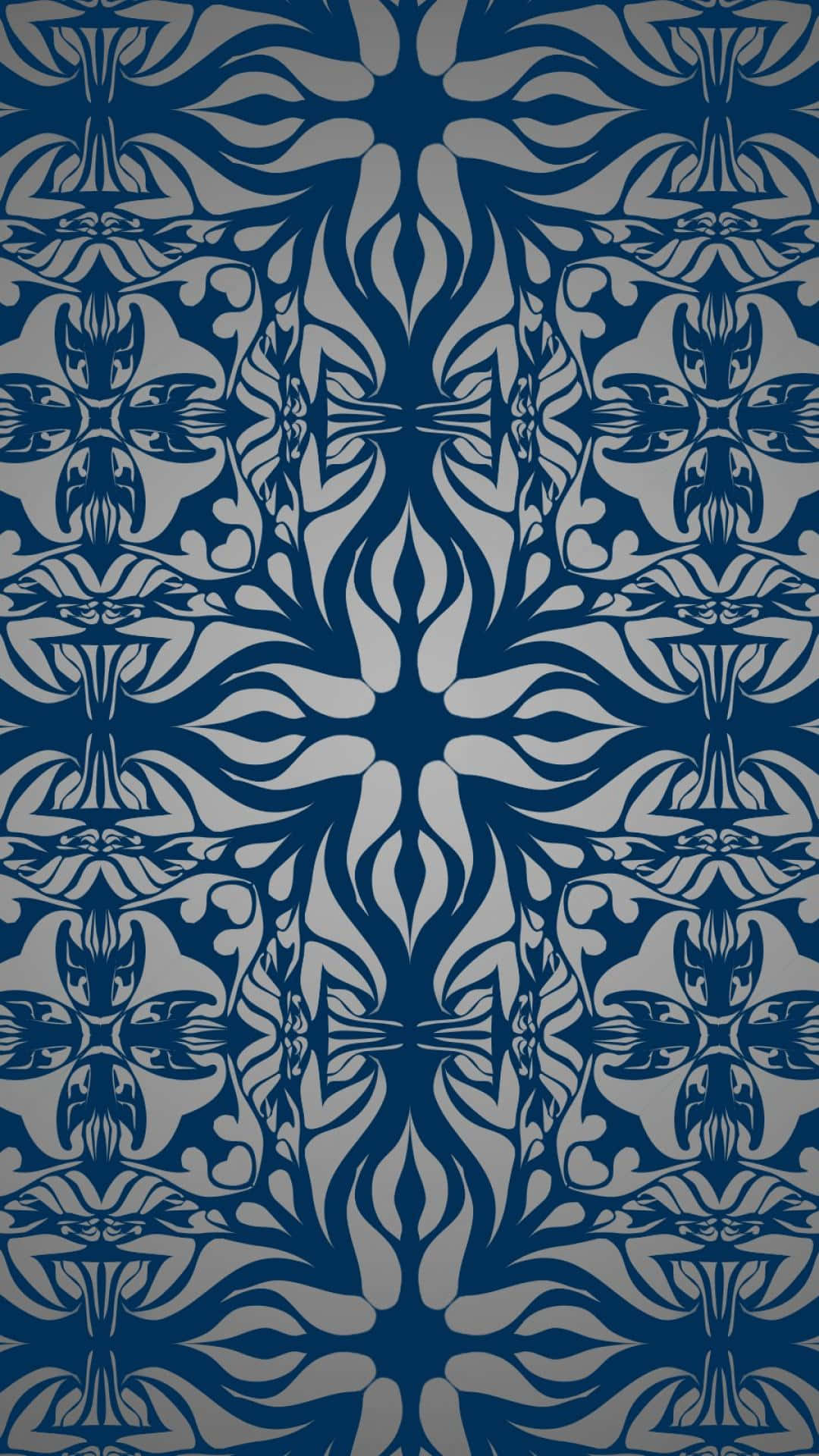 blue, gray, floral pattern, Full HD Phone Wallpaper