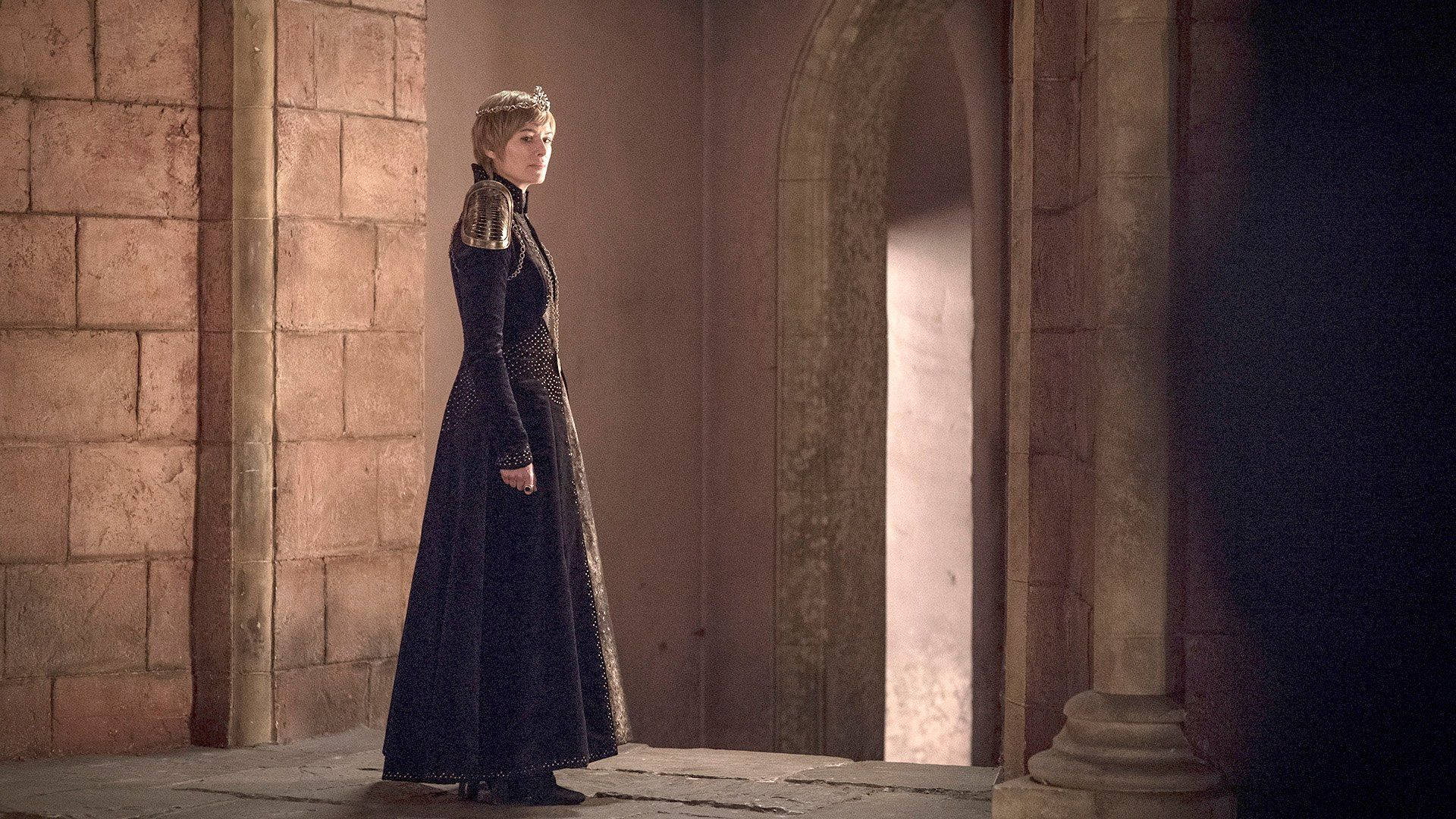 Cersei Lannister, vengeful queen, black patterned gown, Full HD Desktop Wallpaper