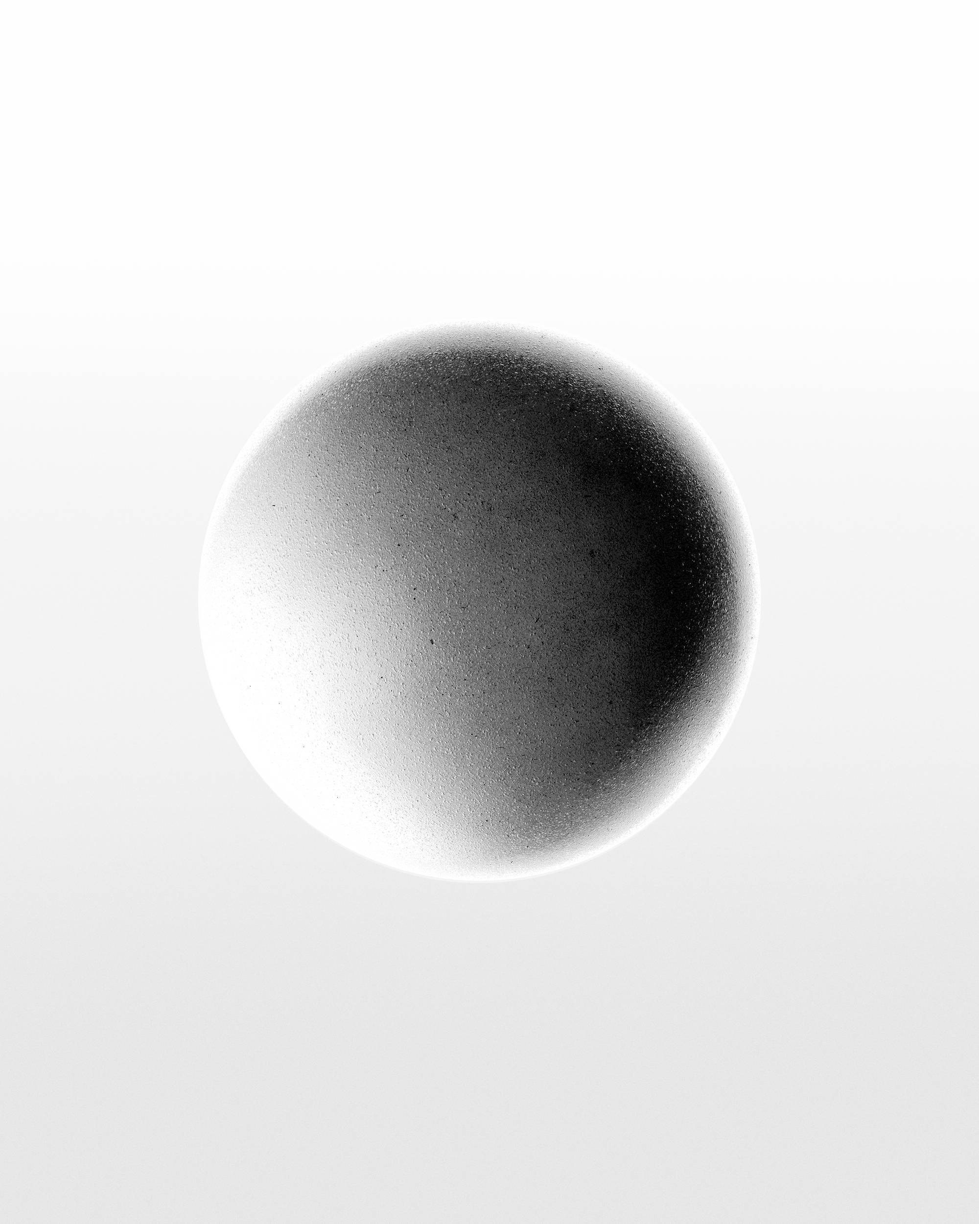 monochrome sphere, soft gradient shading, light gray background, Full HD Phone Wallpaper