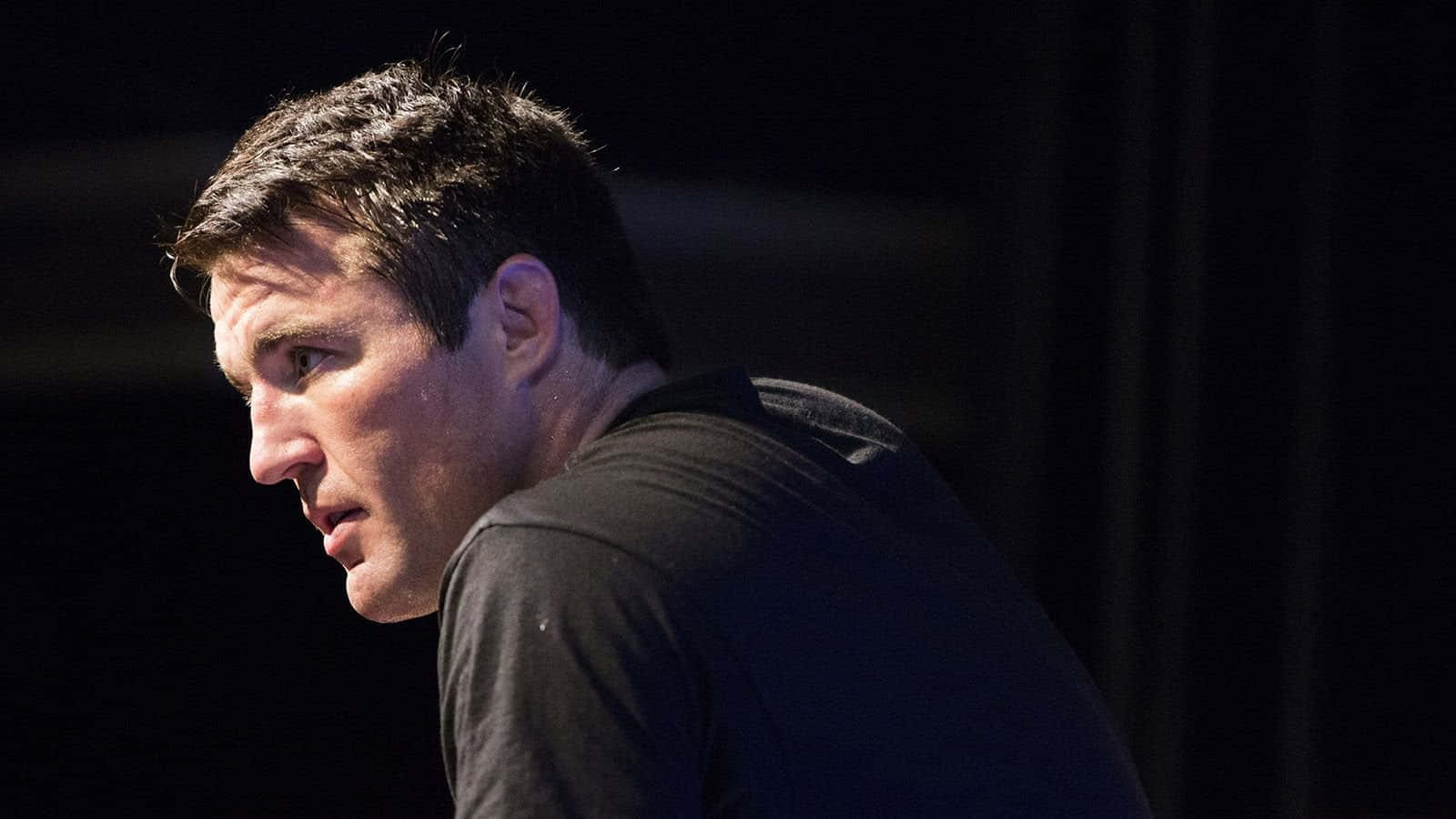 Chael Sonnen, black shirt, dim light, HD Desktop Wallpaper