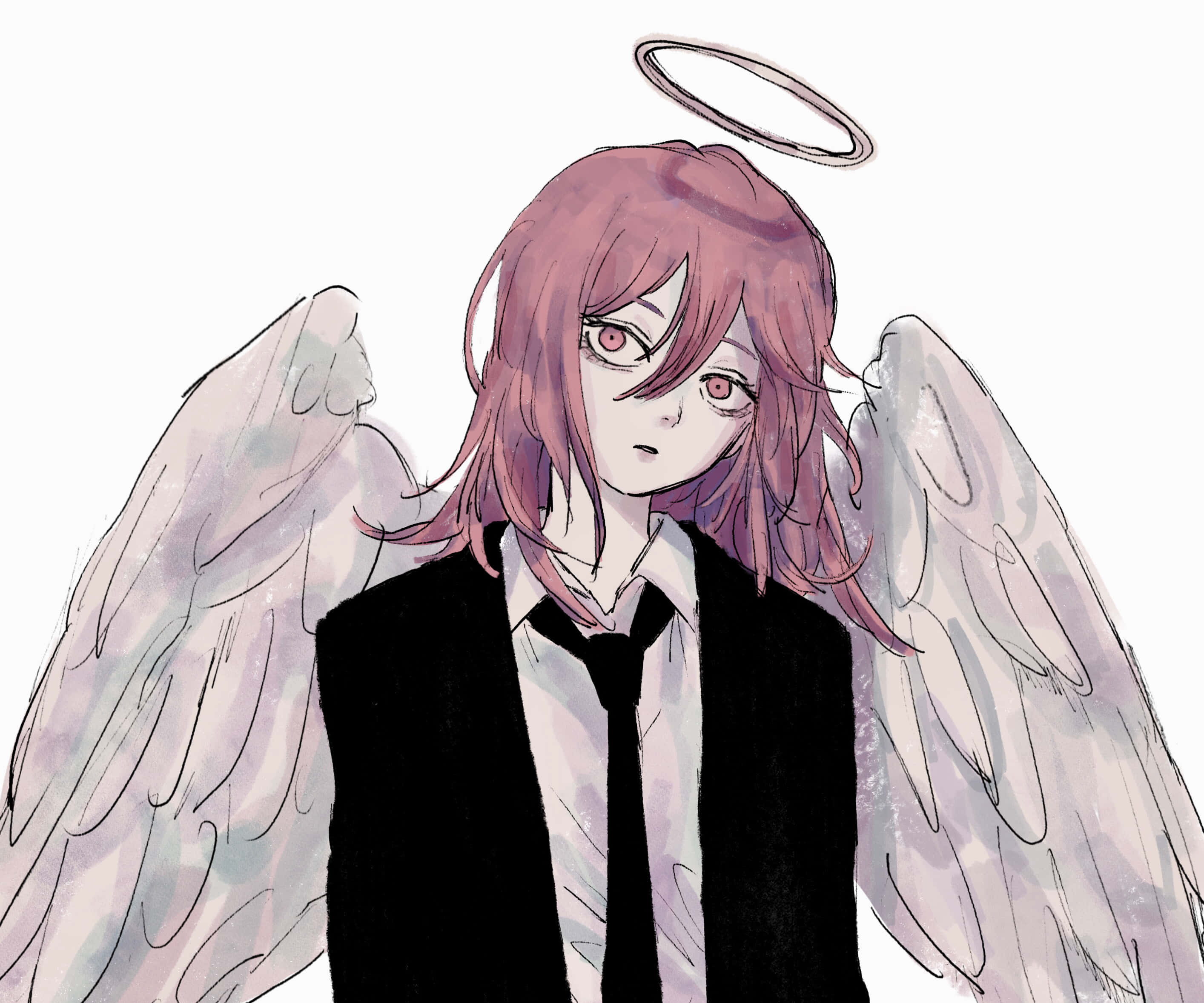Chainsaw Man, angel, pink hair, 2K Desktop Wallpaper