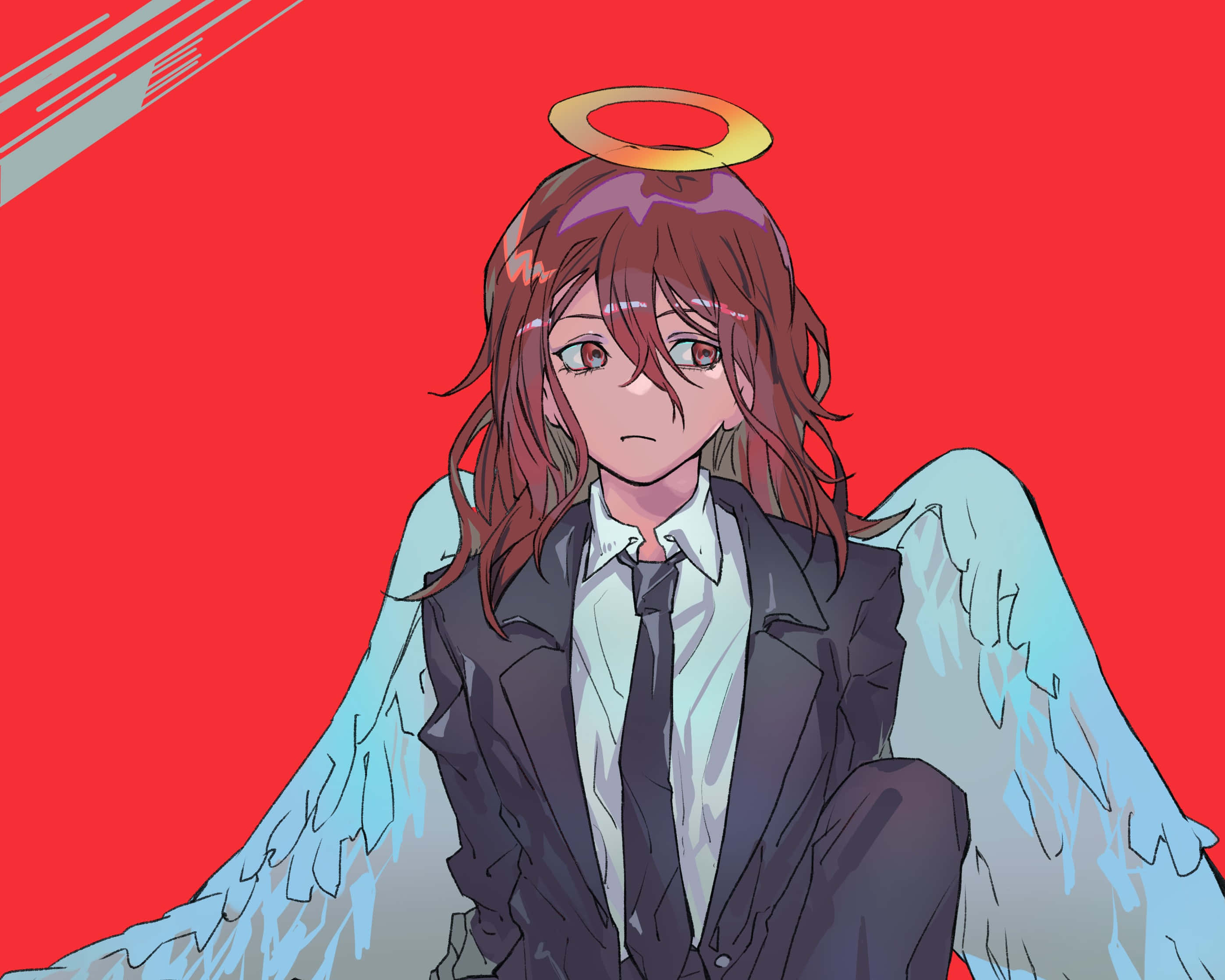 Angel Devil, Chainsaw Man, red hair, 2K Desktop Wallpaper