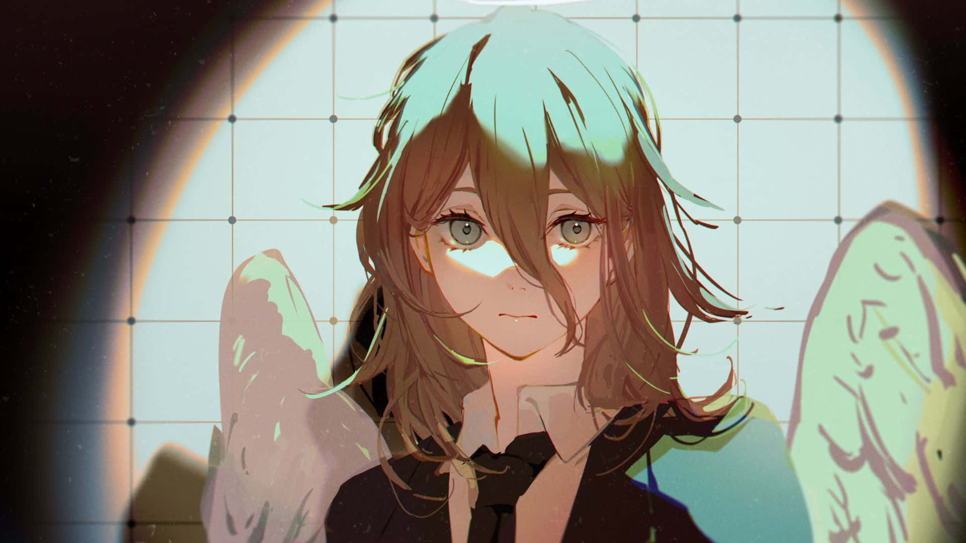 Angel Devil, Chainsaw Man, teal-tipped hair, Full HD Desktop Wallpaper