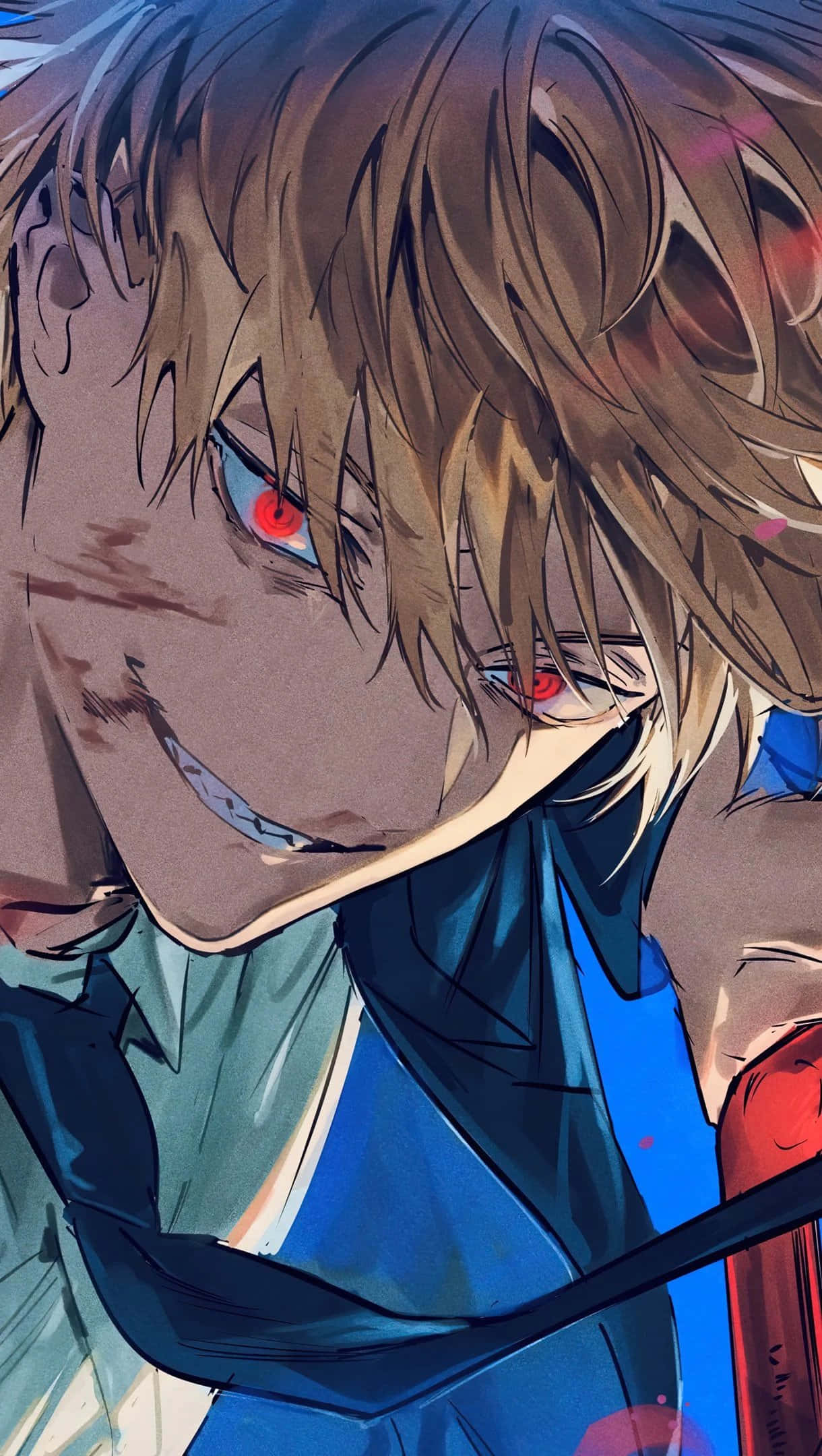 Denji, Chainsaw Man, red eyes, Full HD Phone Wallpaper