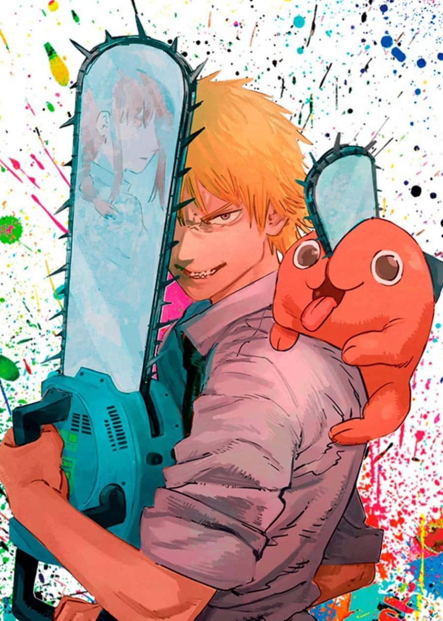 Denji, Chainsaw Man, full combat mode, SD Phone Wallpaper