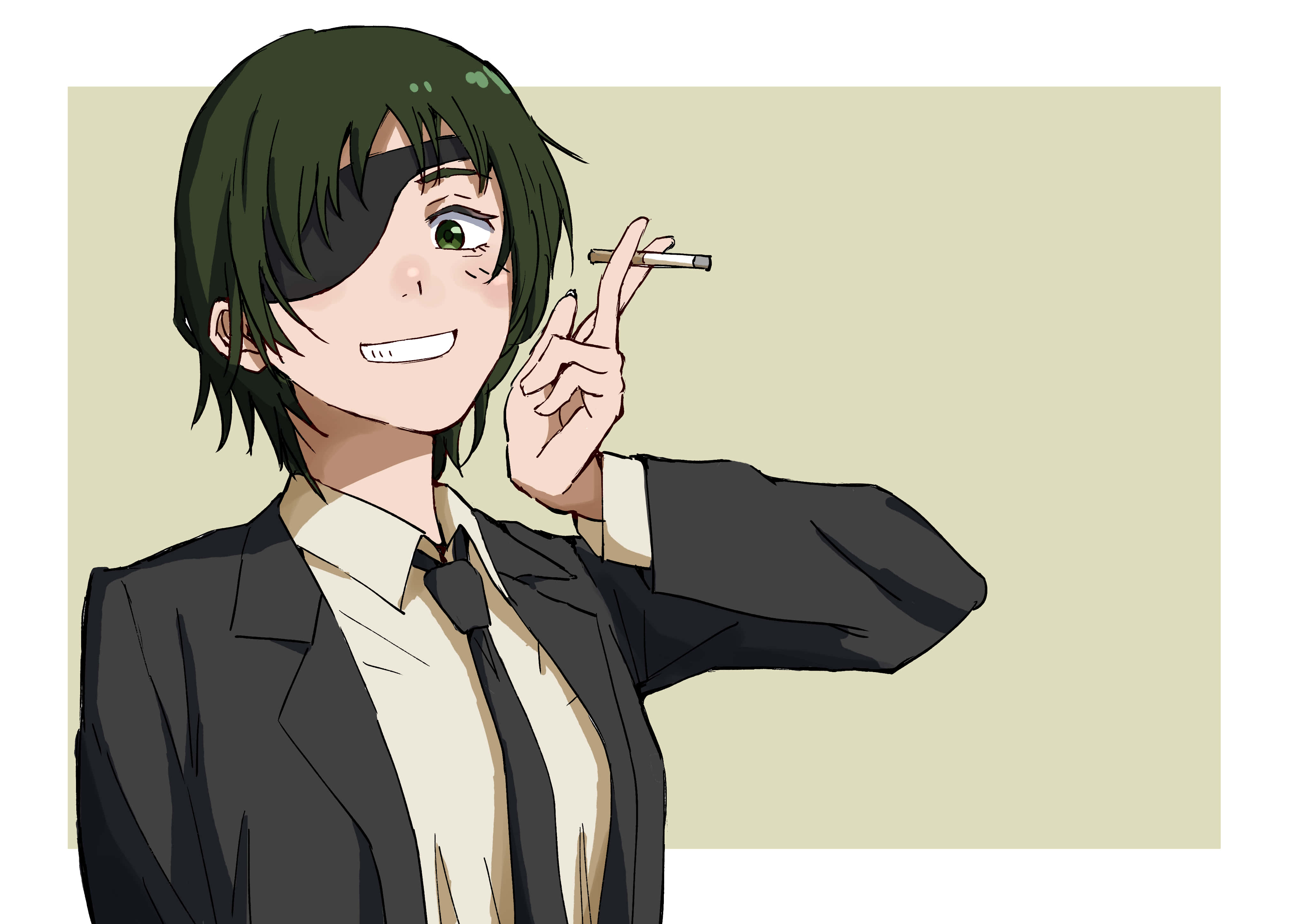 Chainsaw Man, Himeno, green hair, 4K Desktop Wallpaper