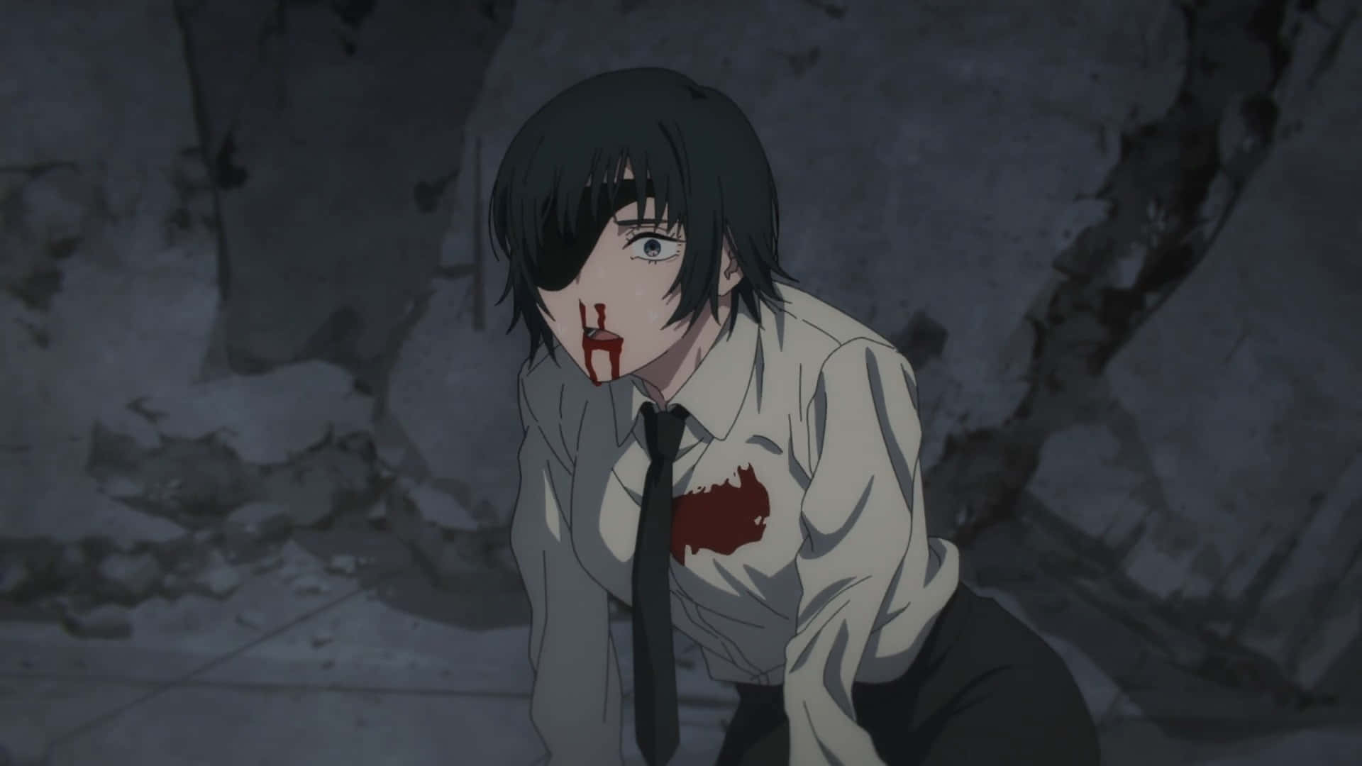 Chainsaw Man, Himeno, black eye patch, Full HD Desktop Wallpaper