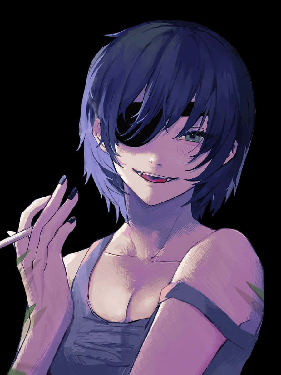 Chainsaw Man, Himeno, purple-haired, SD Phone Wallpaper