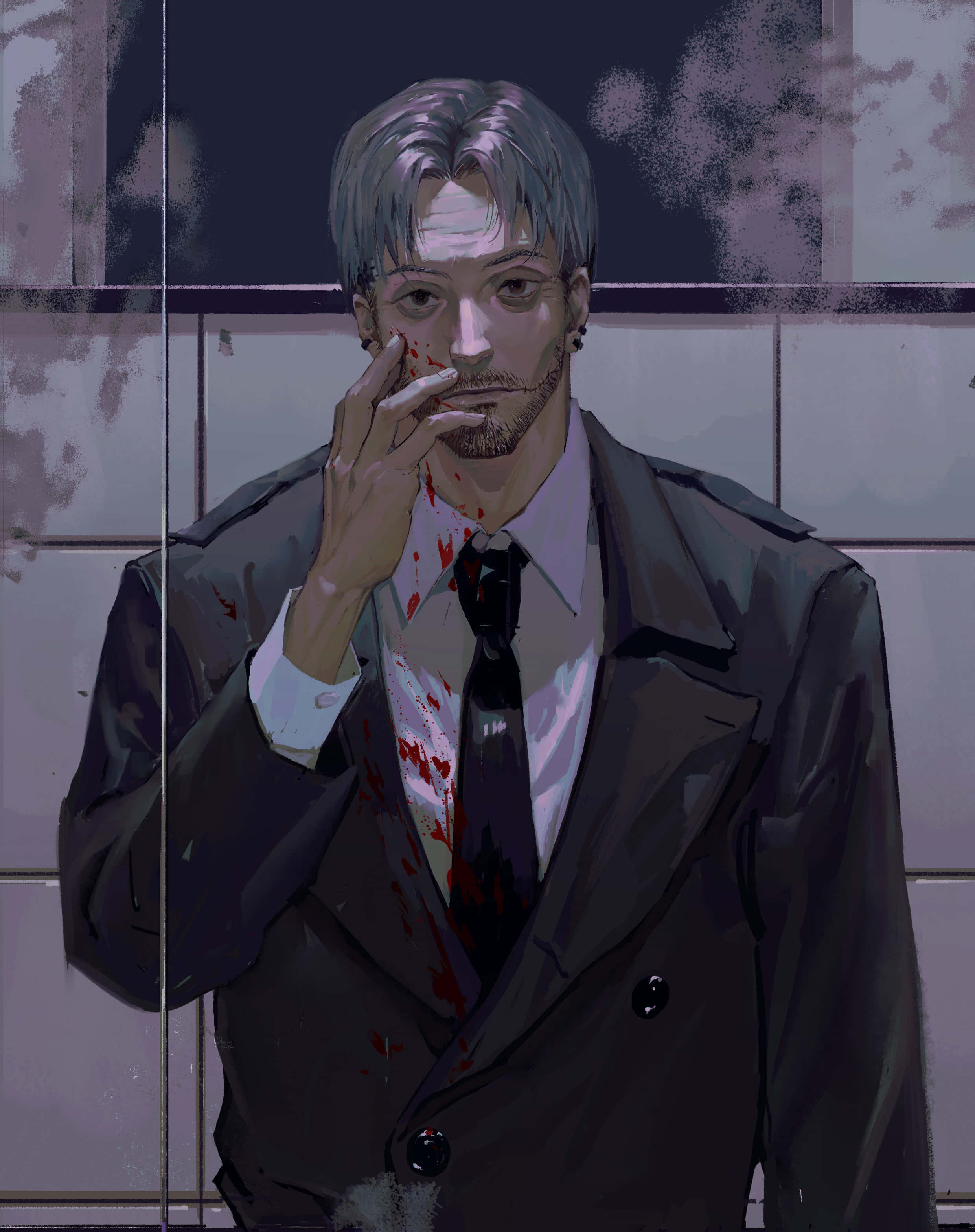 Chainsaw Man, Kishibe, bloody suit, 2K Phone Wallpaper