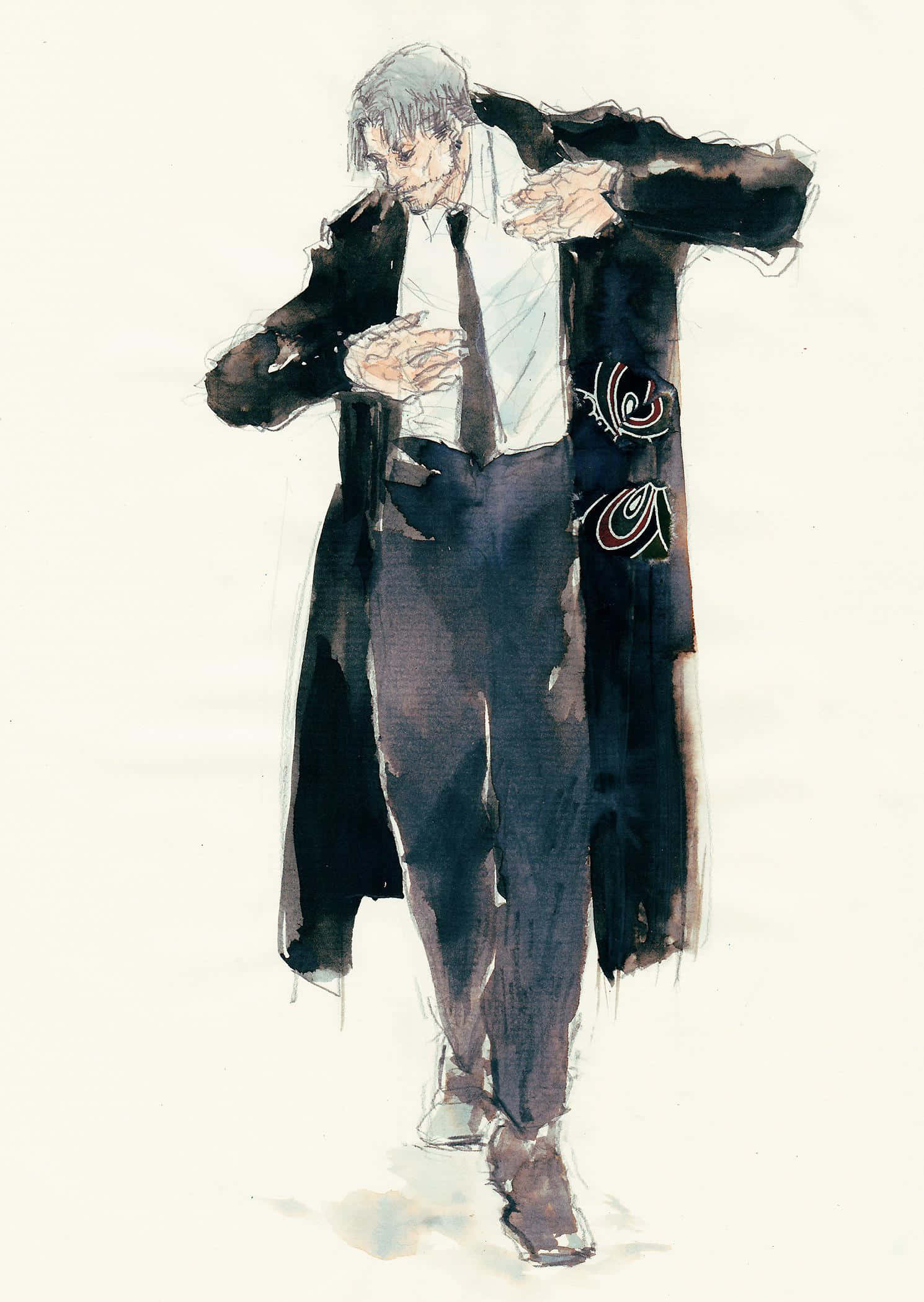 Kishibe, Chainsaw Man, watercolor illustration, Full HD Phone Wallpaper