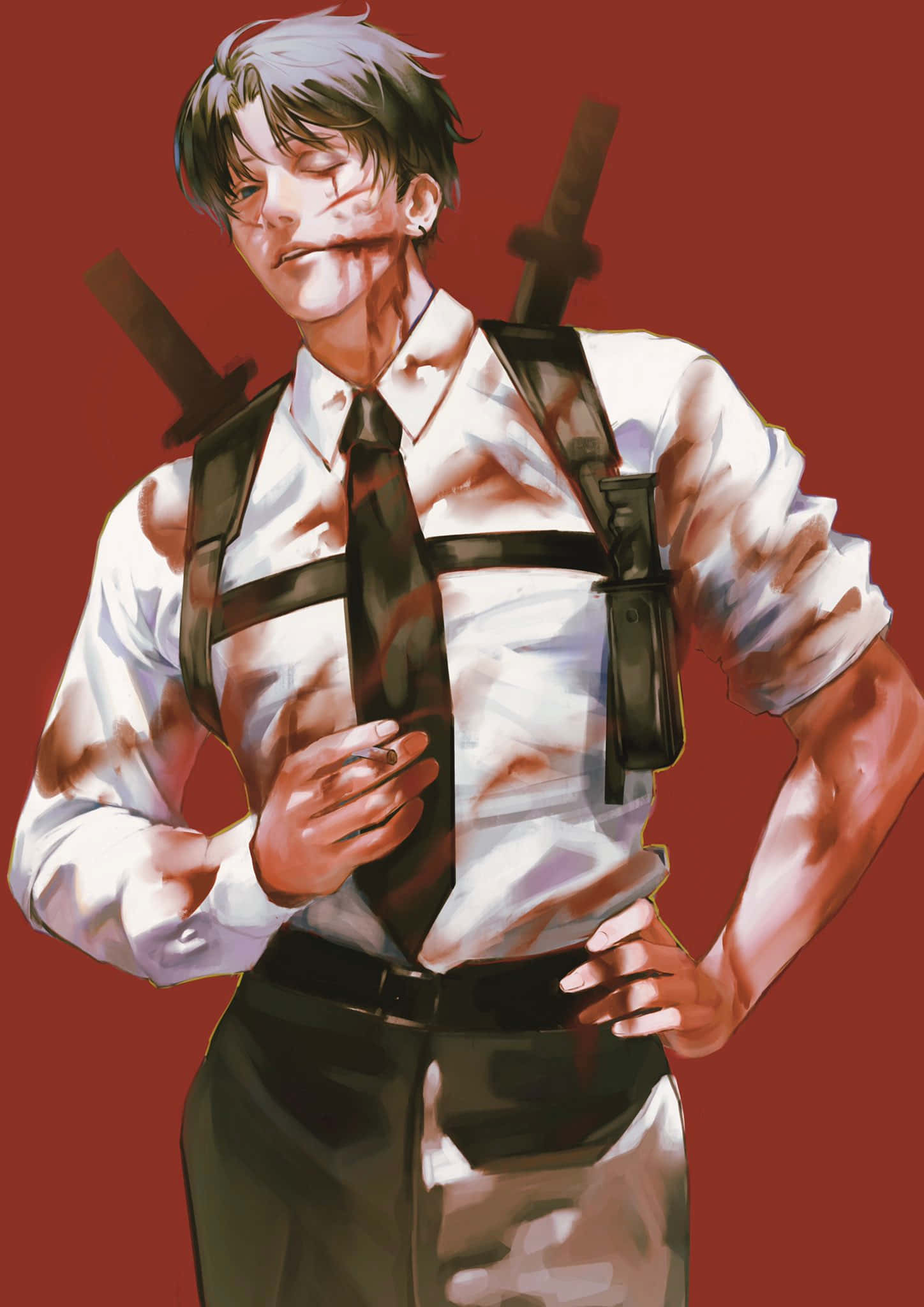 Kishibe, Chainsaw Man, white shirt, Full HD Phone Wallpaper