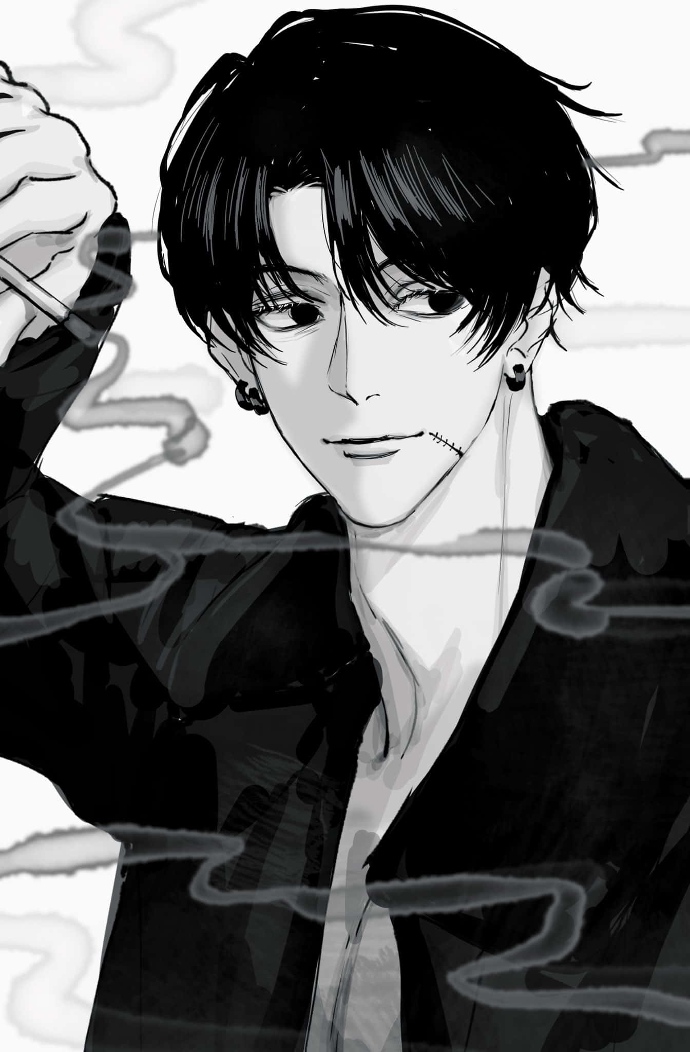 Chainsaw Man, Kishibe, monochrome, Full HD Phone Wallpaper