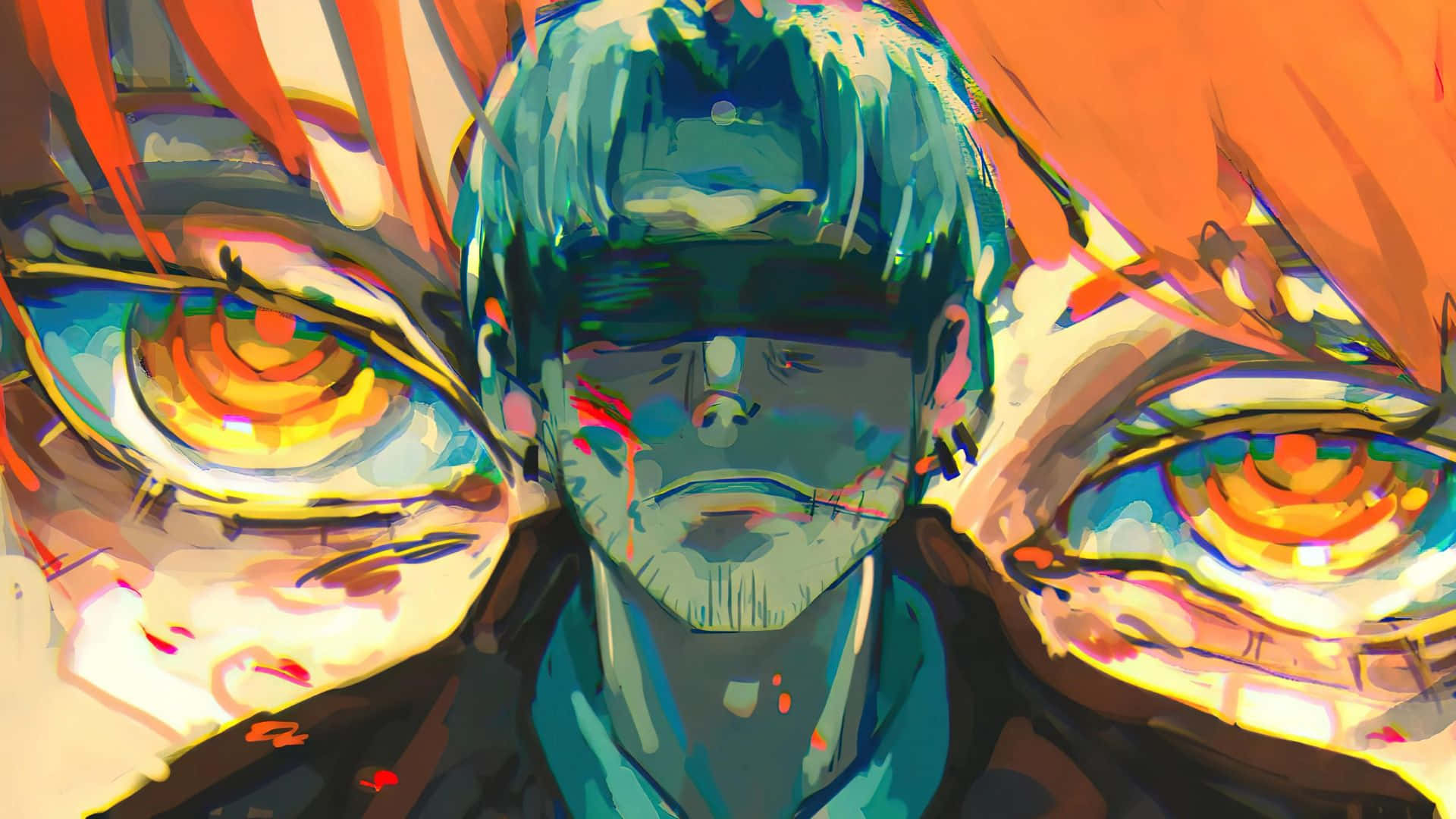 Kishibe, Chainsaw Man, teal hair, Full HD Desktop Wallpaper