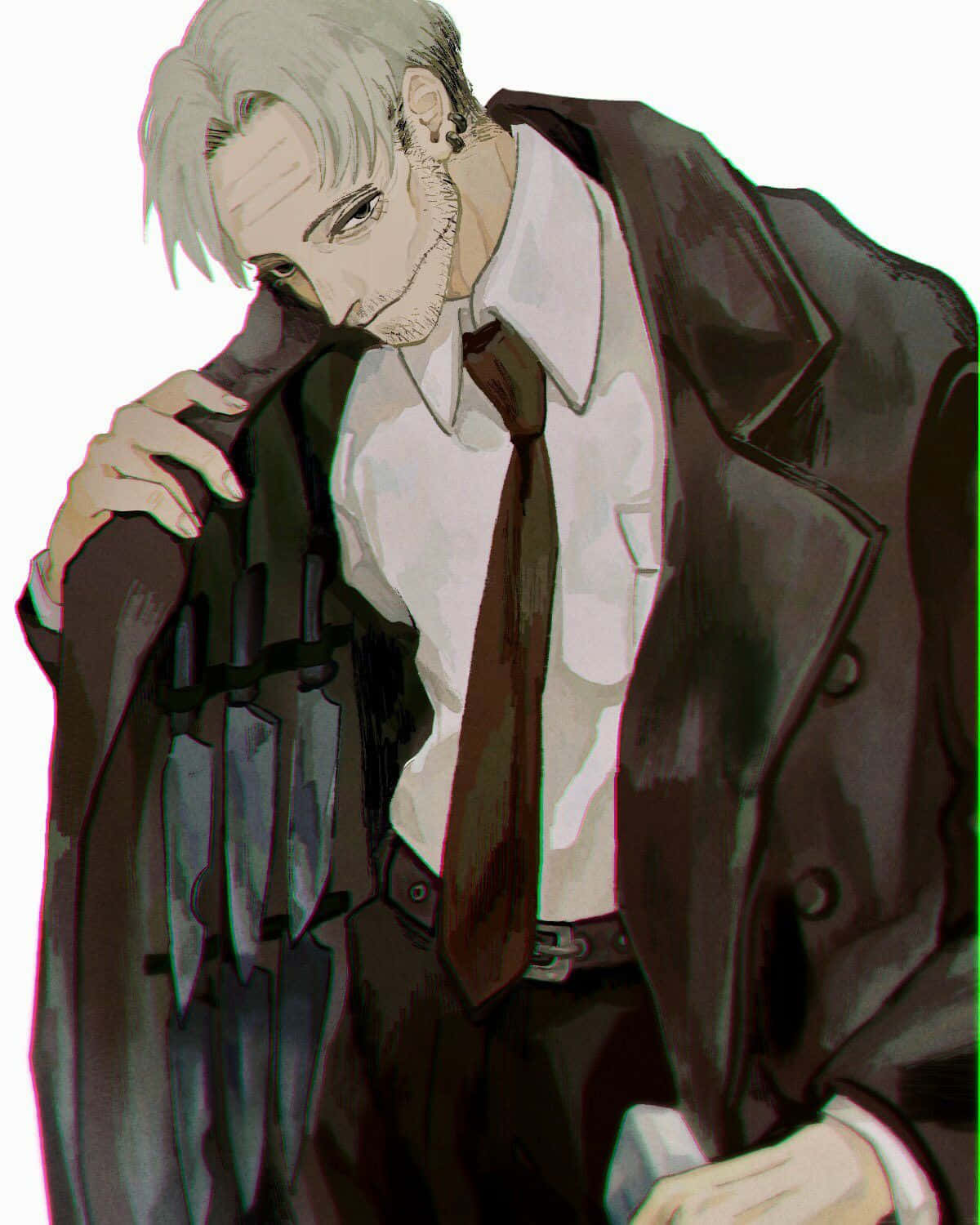 Kishibe, Chainsaw Man, silver-haired, HD Phone Wallpaper
