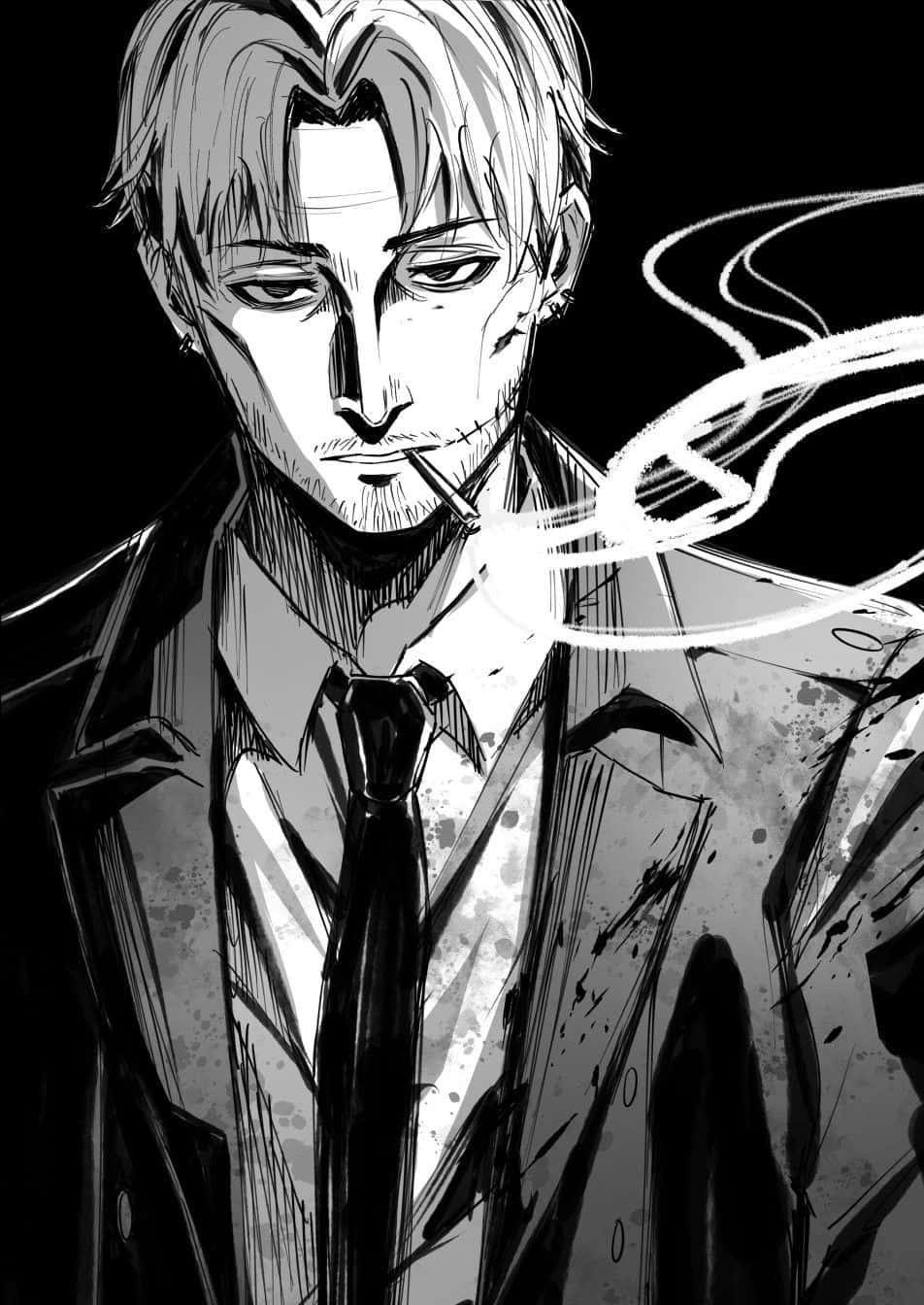 Kishibe, suit, cigarette, HD Phone Wallpaper
