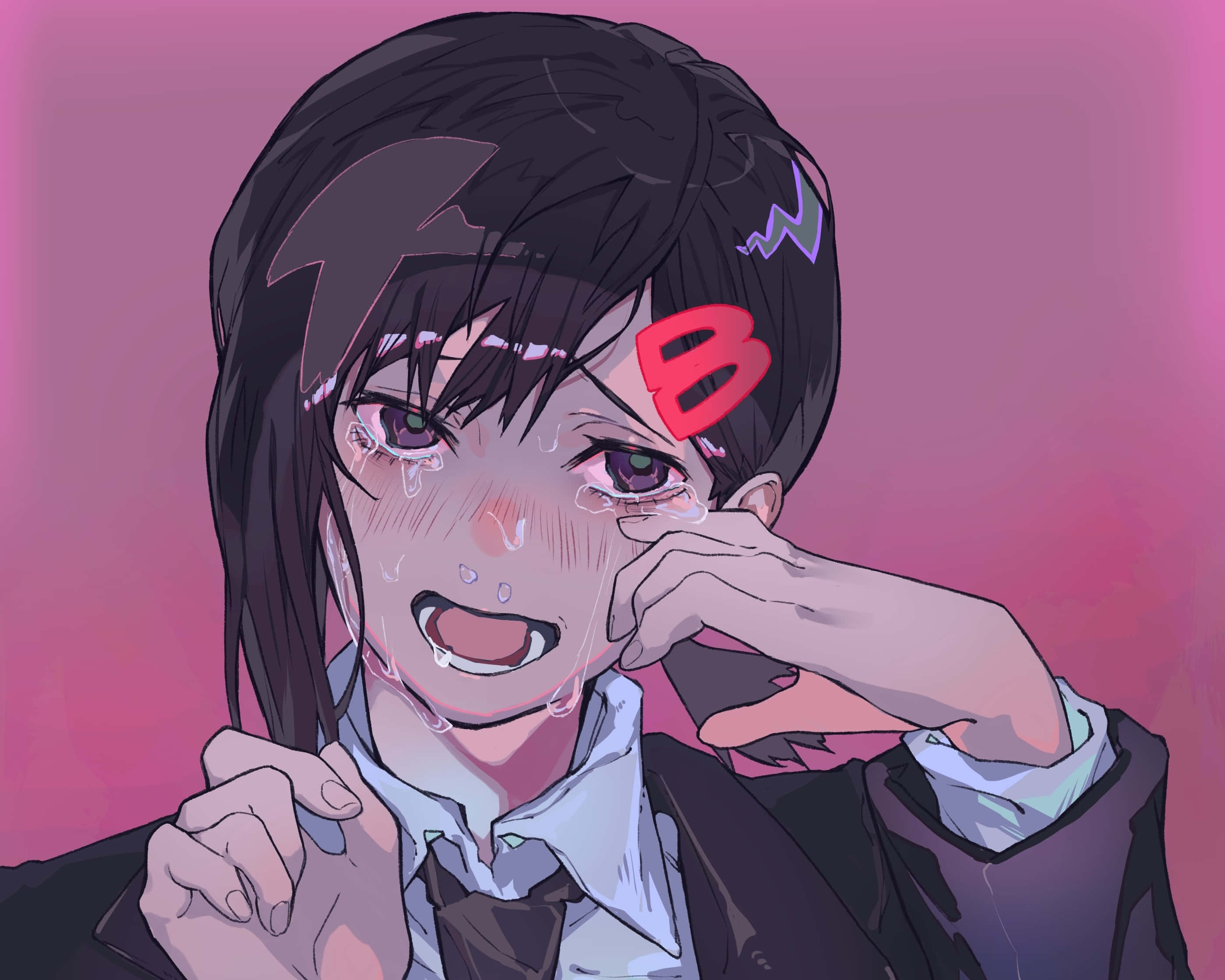 Kobeni Higashiyama, Chainsaw Man, dark hair, 2K Desktop Wallpaper