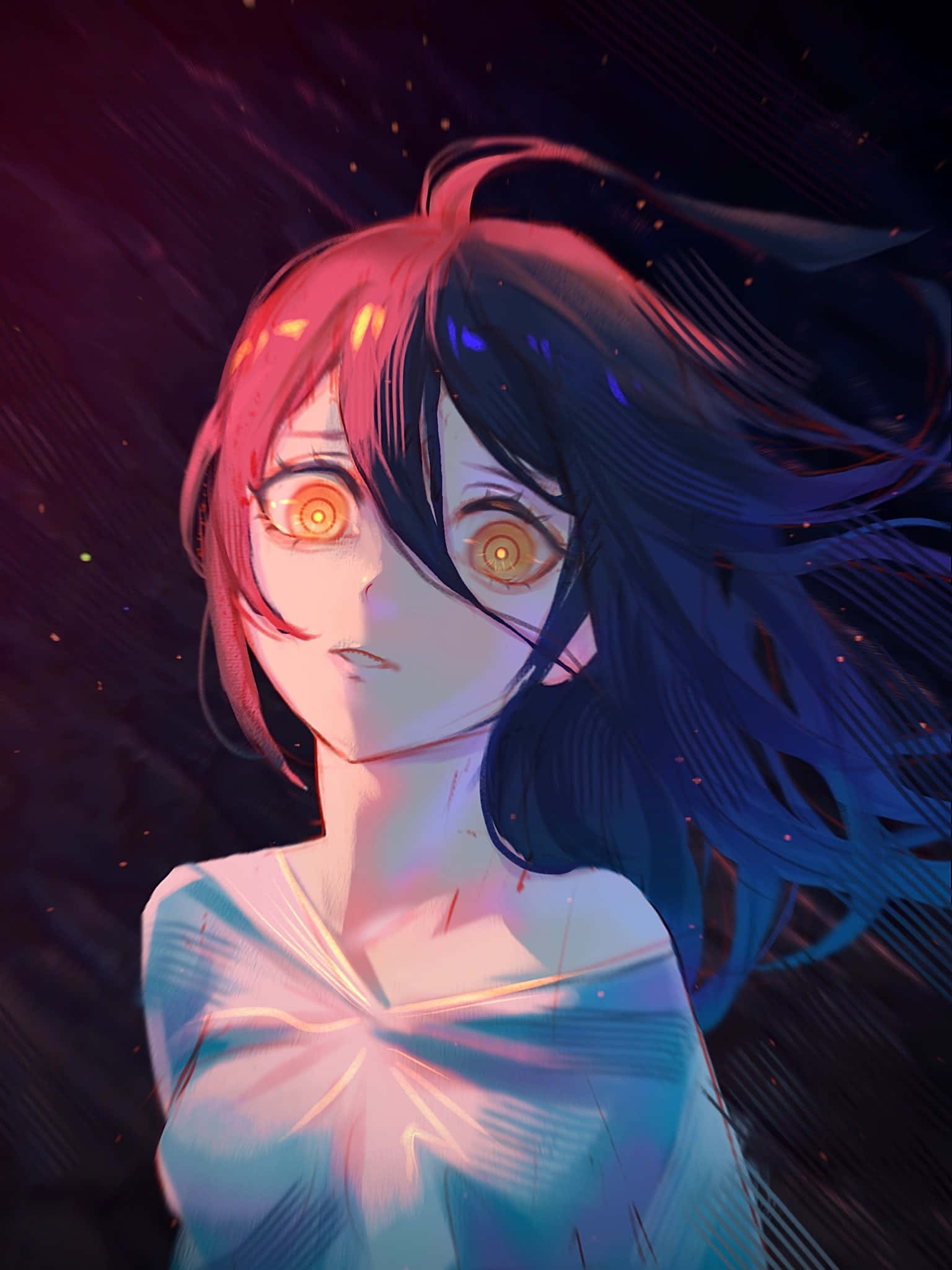 Chainsaw Man, Nayuta, glowing orange eyes, Full HD Phone Wallpaper