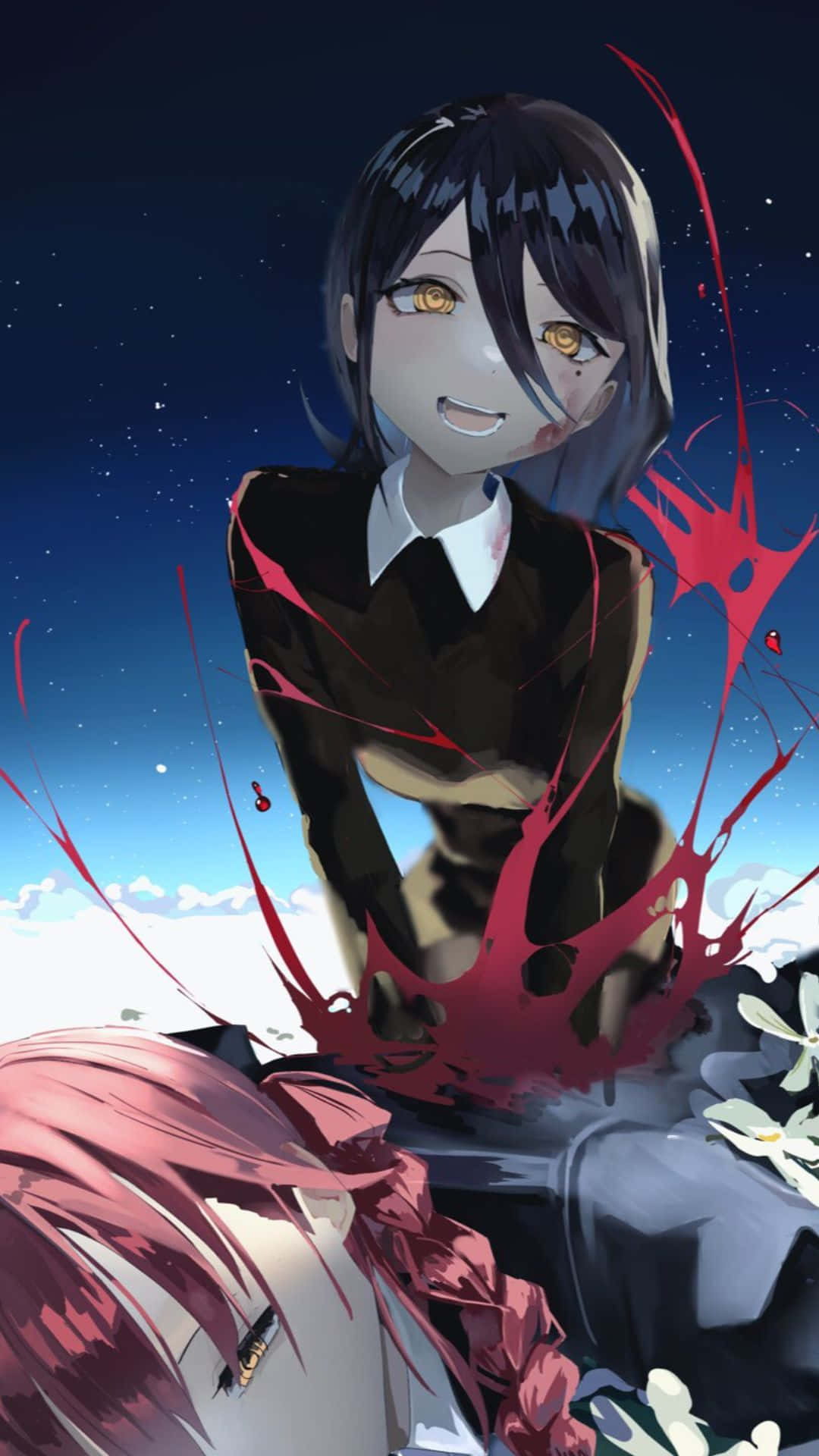 Nayuta, Chainsaw Man, dark hair, Full HD Phone Wallpaper