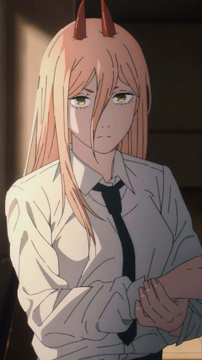 Chainsaw Man Power, anime character, peach hair, SD Phone Wallpaper