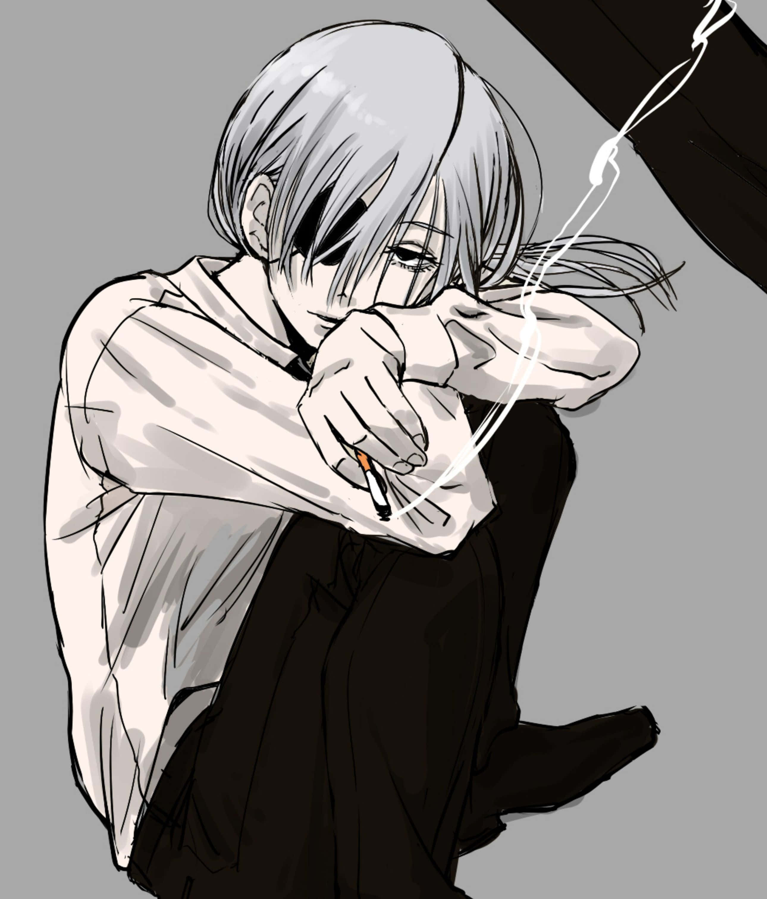 Quanxi, Chainsaw Man, silver hair, 2K Phone Wallpaper