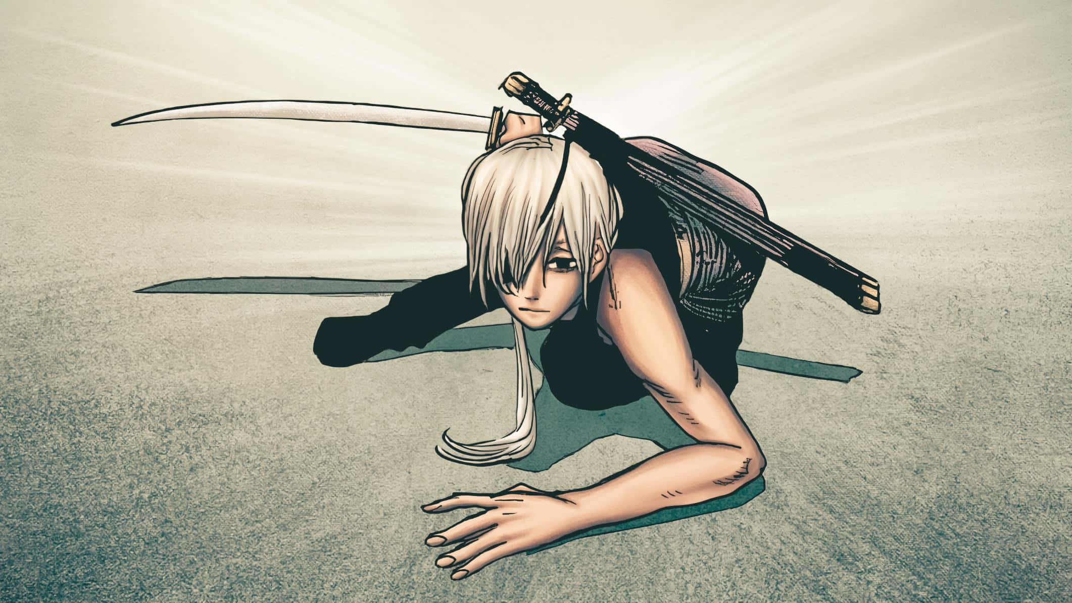 Chainsaw Man Quanxi, katana, blonde anime warrior, Full HD Desktop Wallpaper