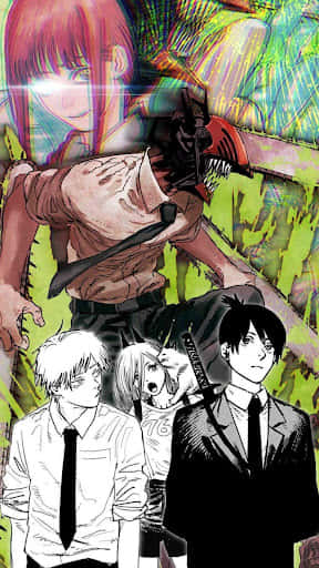 Chainsaw Man, characters, collage, SD Phone Wallpaper