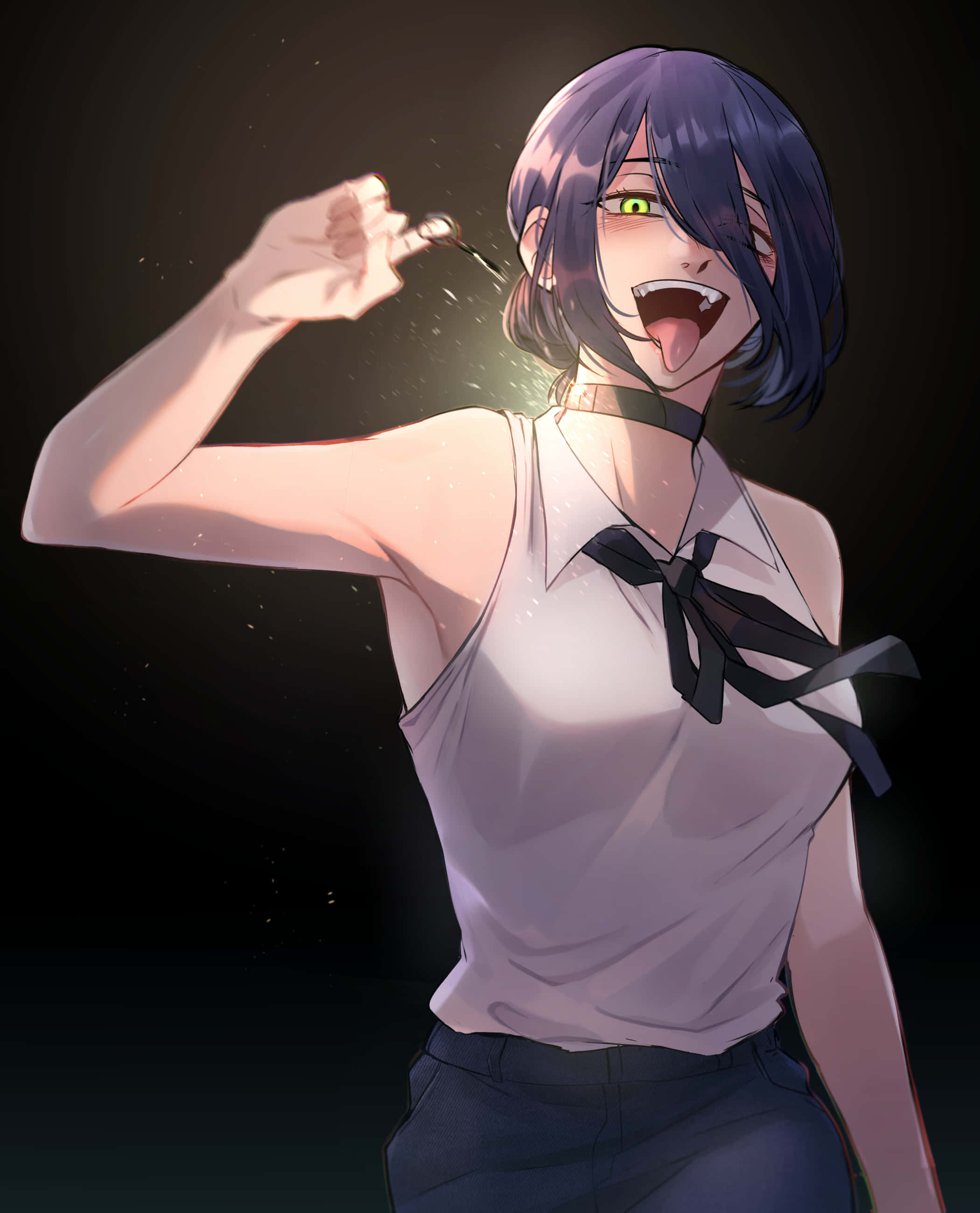 Reze, Chainsaw Man, purple hair, 2K Phone Wallpaper