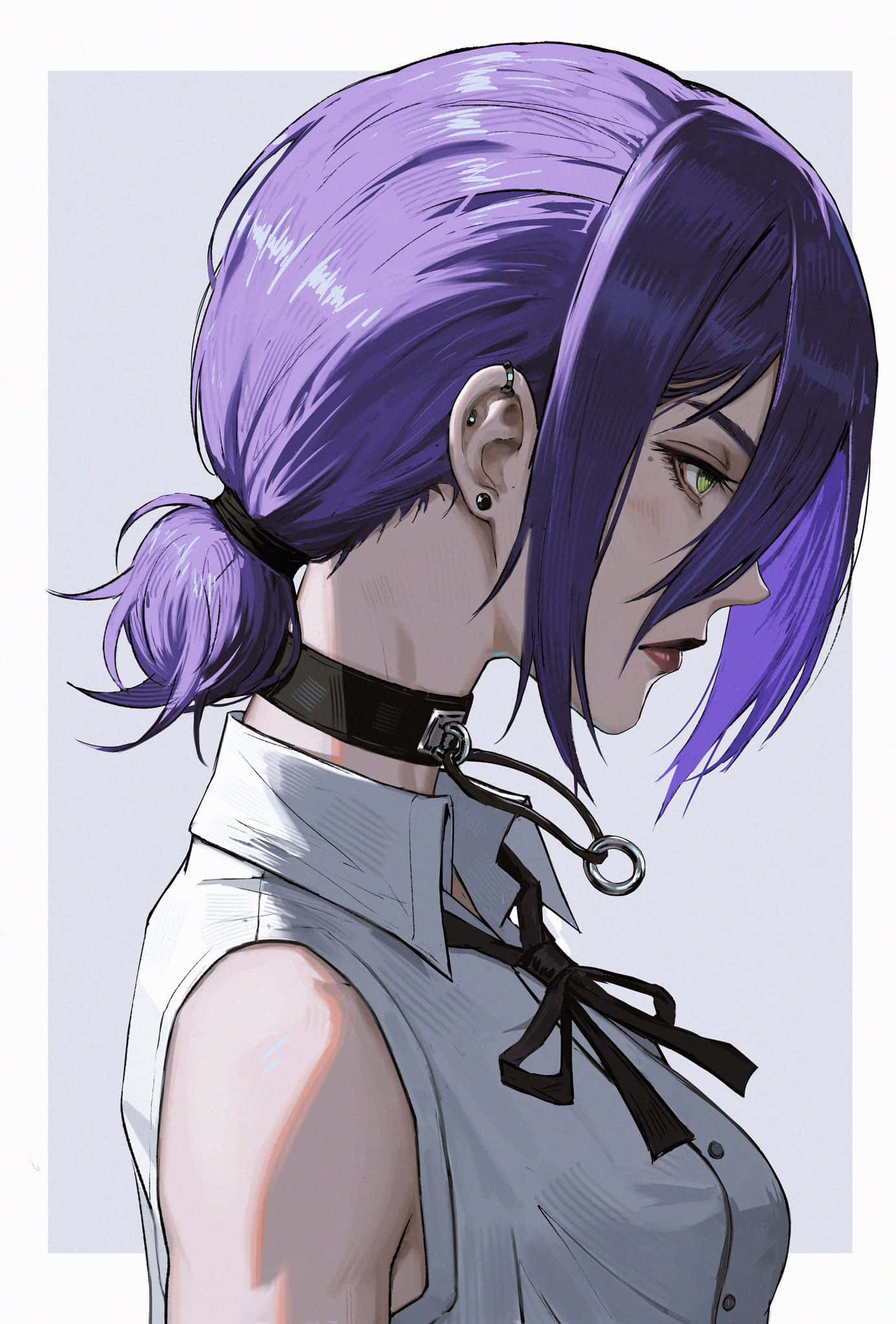 Chainsaw Man, Reze, purple-haired, Full HD Phone Wallpaper