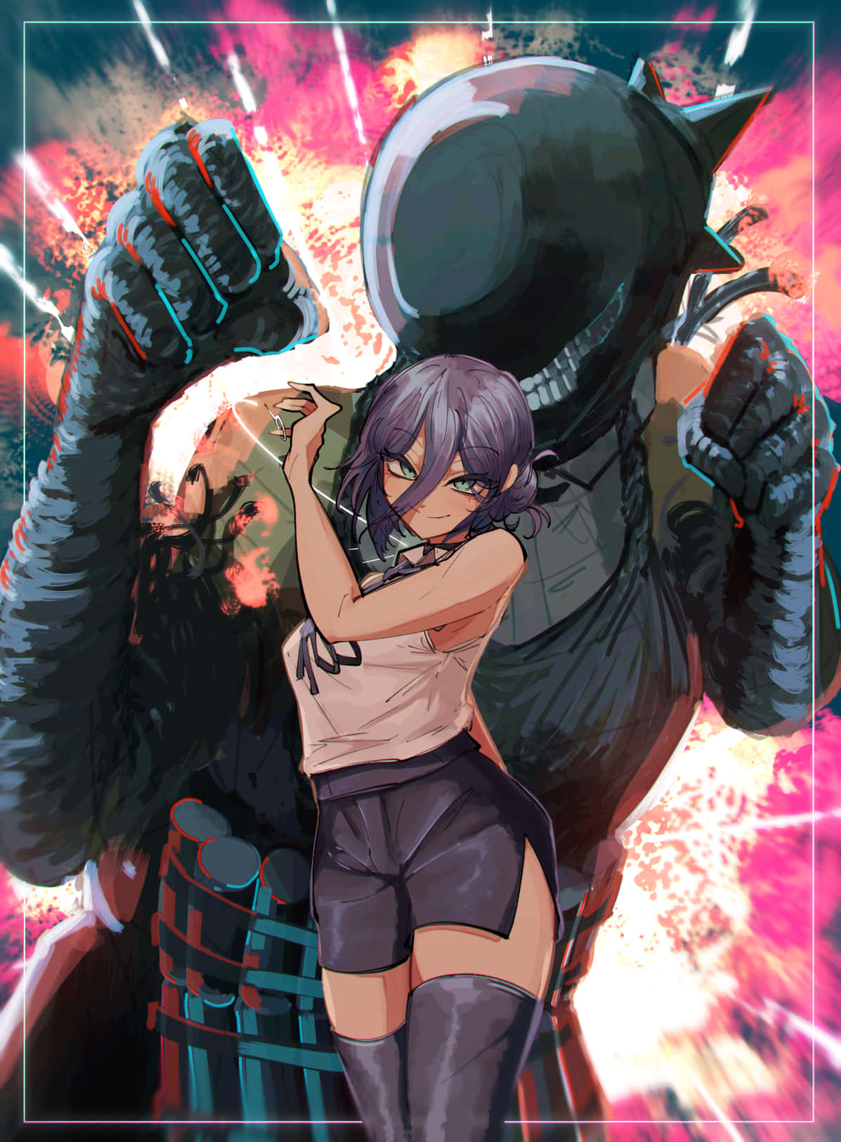 Chainsaw Man, Reze, battle stance, HD Phone Wallpaper