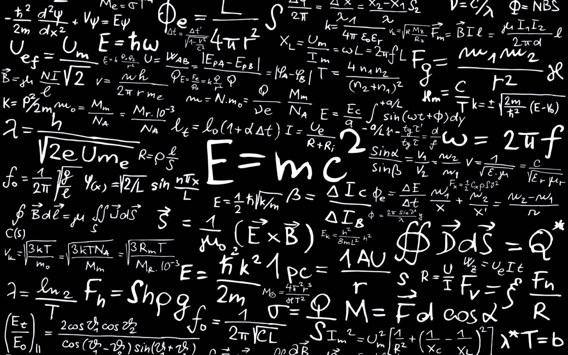 E=mc2, blackboard, white chalk, Full HD Desktop Wallpaper