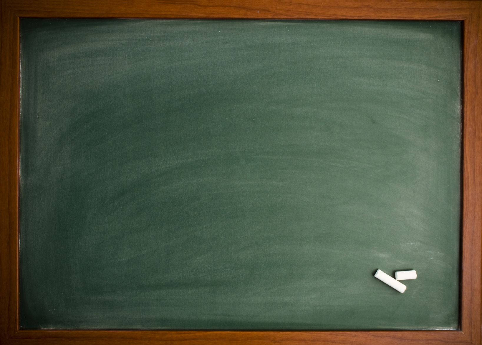 green chalkboard, two white chalk pieces, wood frame, HD Desktop Wallpaper