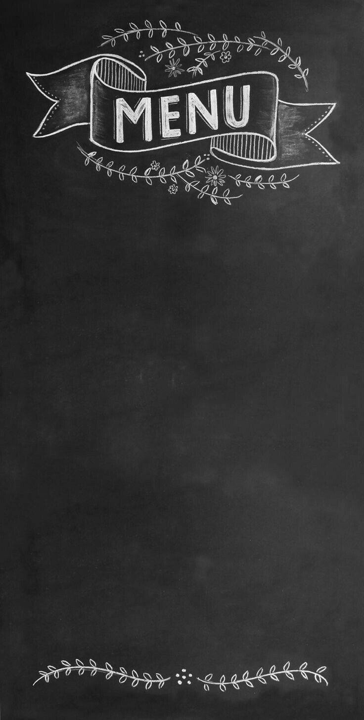 chalkboard, menu style, floral accents, HD Phone Wallpaper
