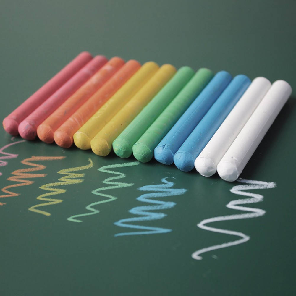 colorful chalks, dark green chalkboard, playful wavy lines, SD Desktop Wallpaper