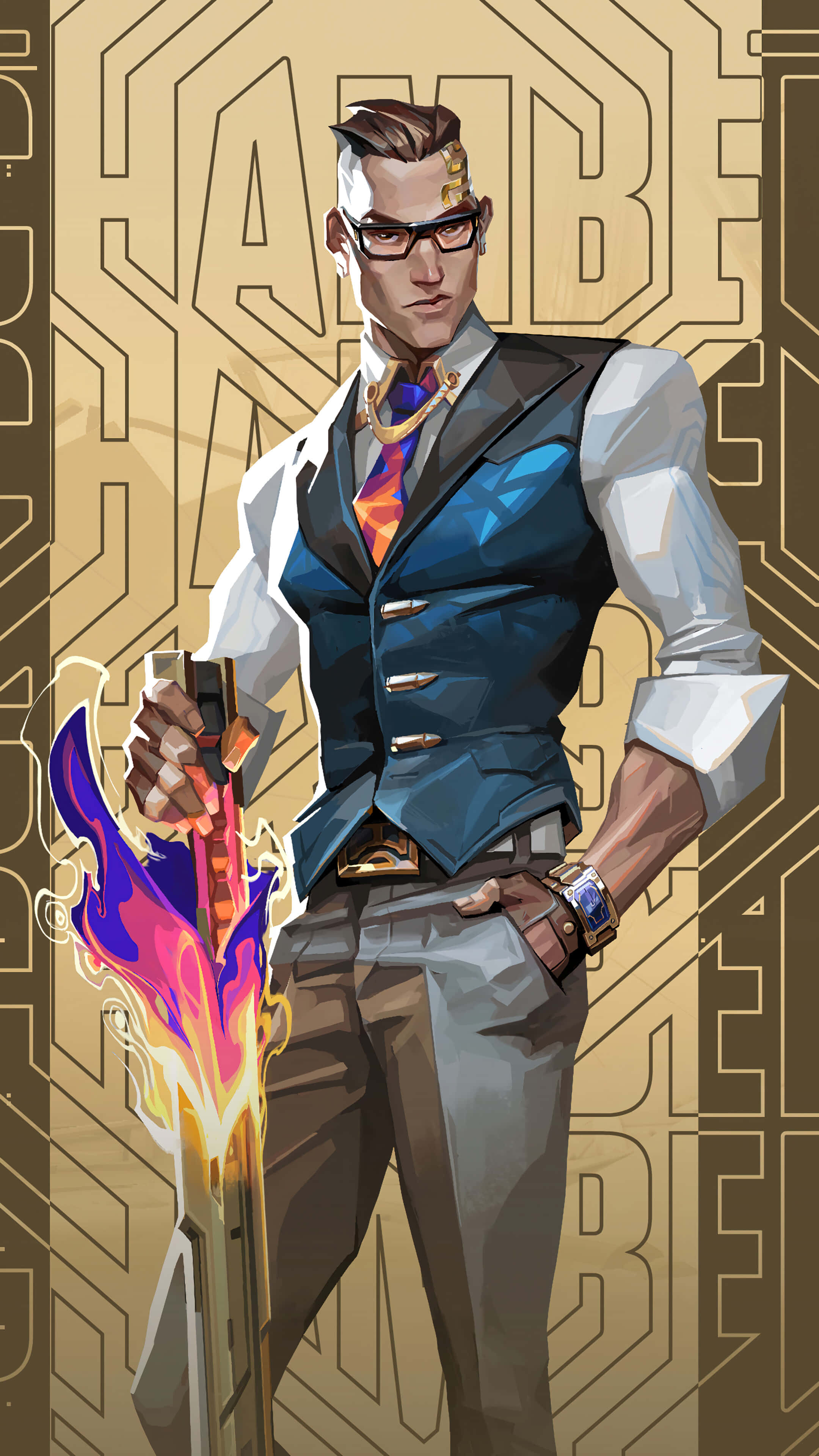 Chamber, Valorant, blue vest, 4K Phone Wallpaper