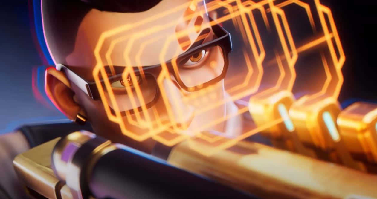 Chamber, Valorant, glowing orange holographic overlays, SD Desktop Wallpaper