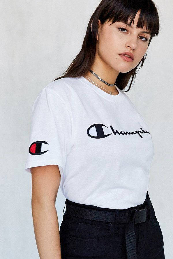 Champion, logo t-shirt, white, SD Phone Wallpaper