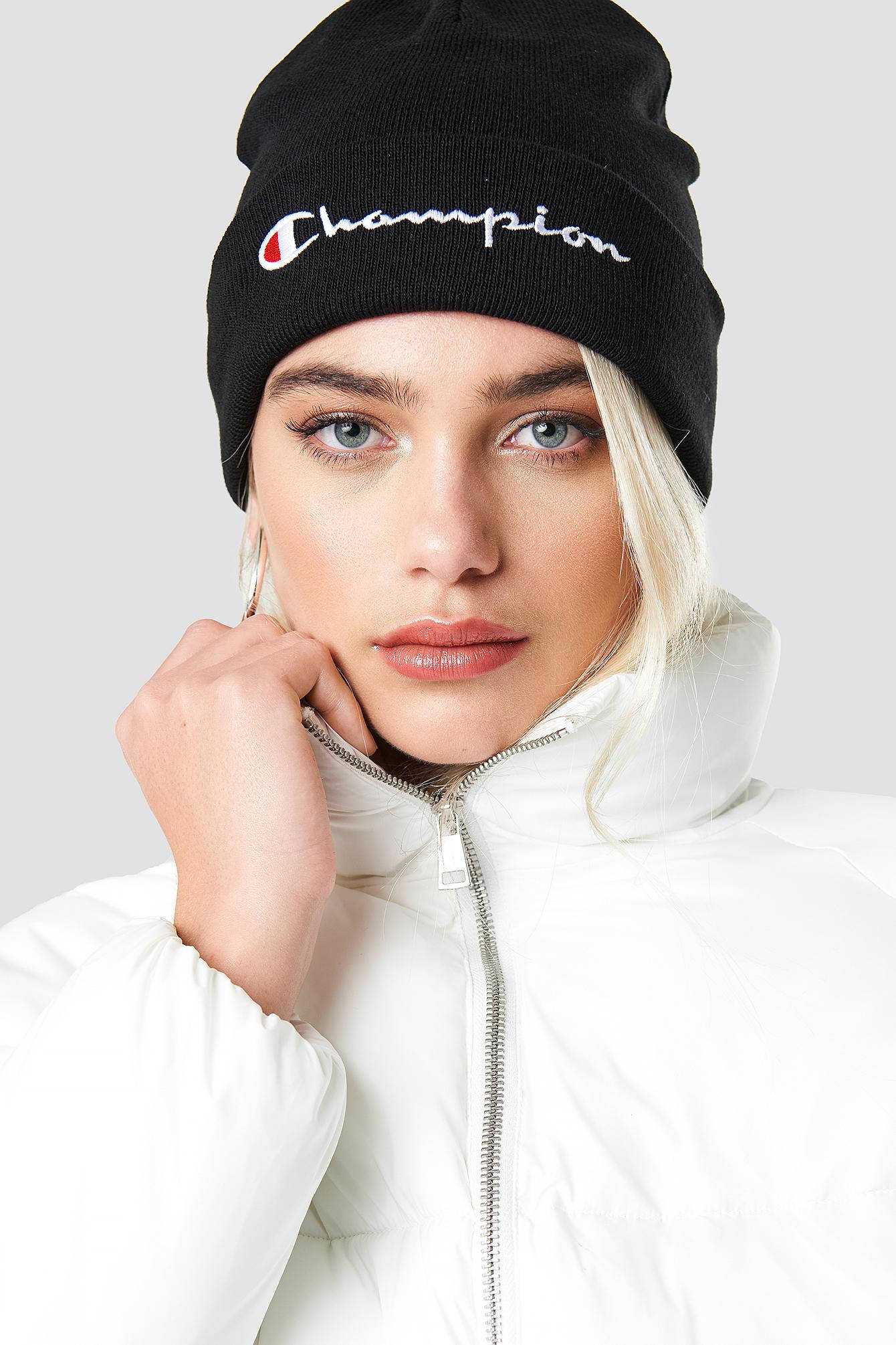 Champion, beanie, black, Full HD Phone Wallpaper