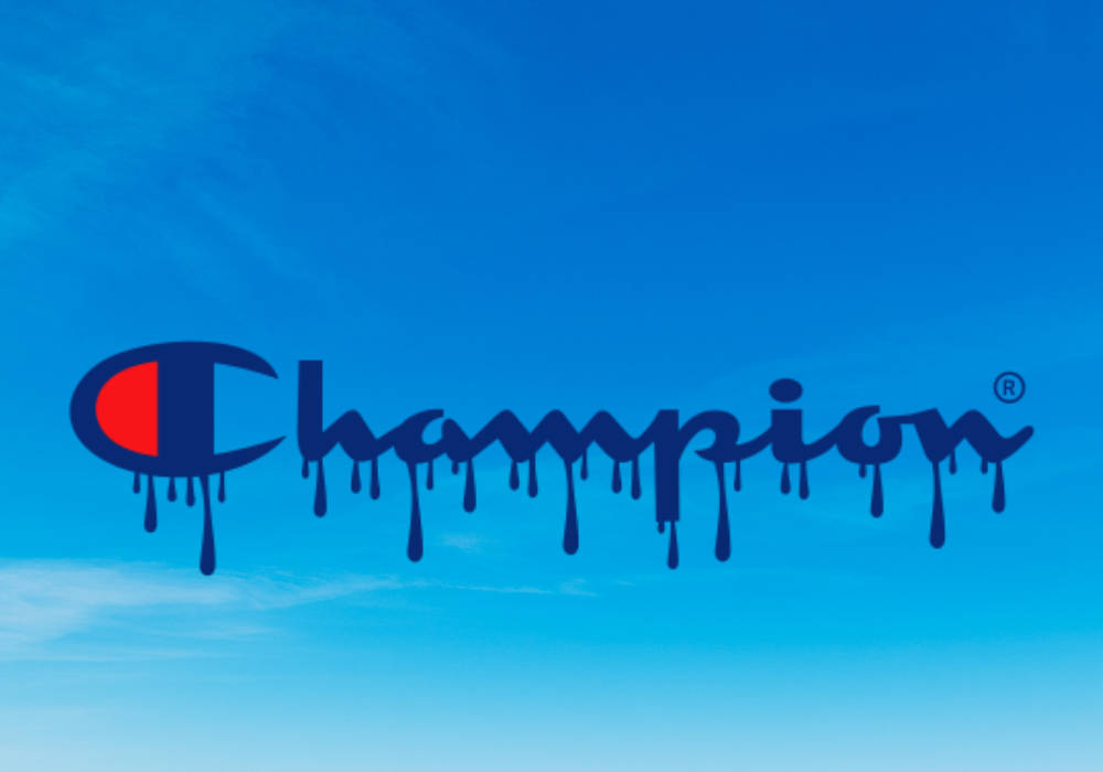 Champion logo, blue, gradient sky blue background, SD Desktop Wallpaper