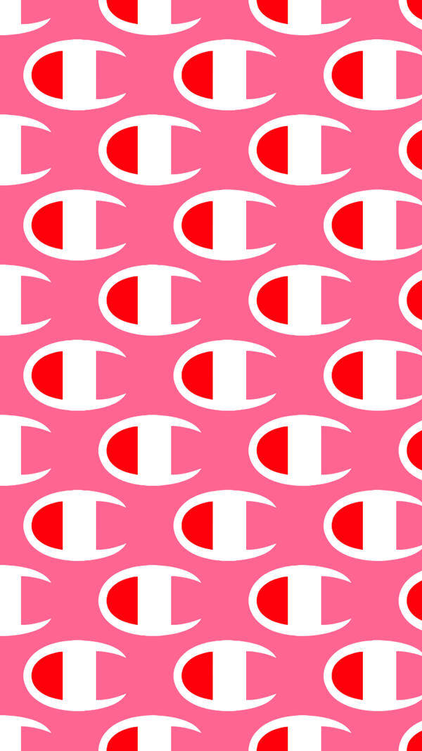 Champion Logo, pink, white, SD Phone Wallpaper