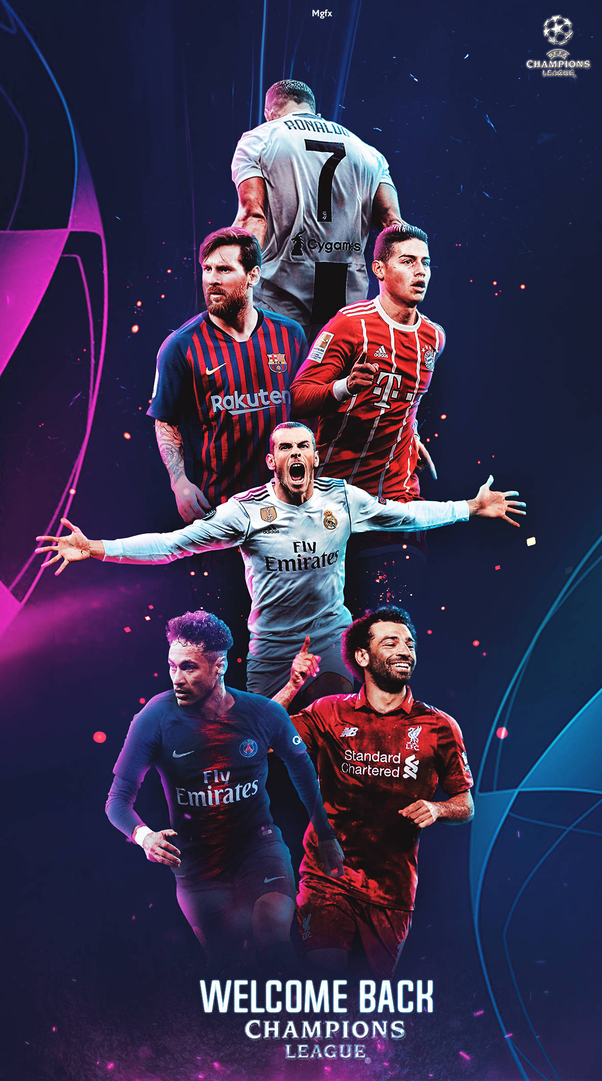 Champions League, footballers, team kits, Full HD Phone Wallpaper