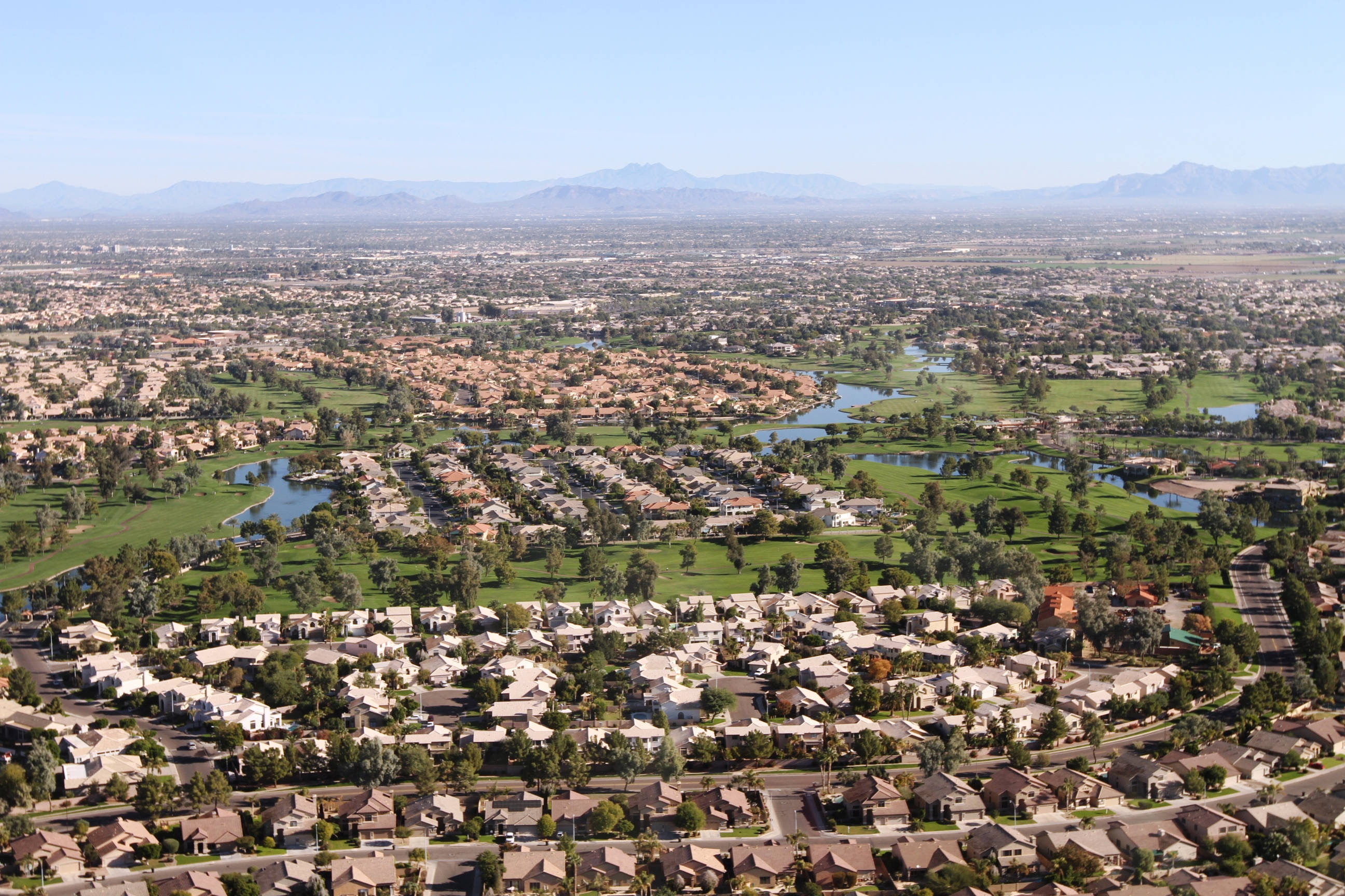 Chandler, suburban neighborhood, golf courses, 2K Desktop Wallpaper