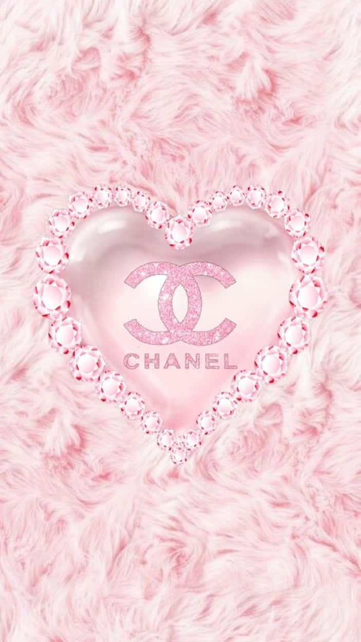 Chanel Girly, pink Chanel logo, diamond-encrusted heart, SD Phone Wallpaper