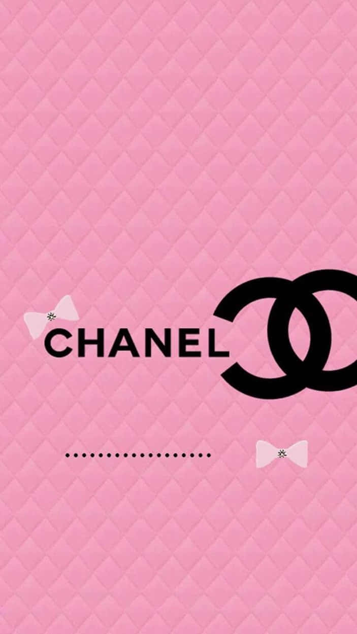 Chanel Girly, pink quilted background, black Chanel logo, SD Phone Wallpaper