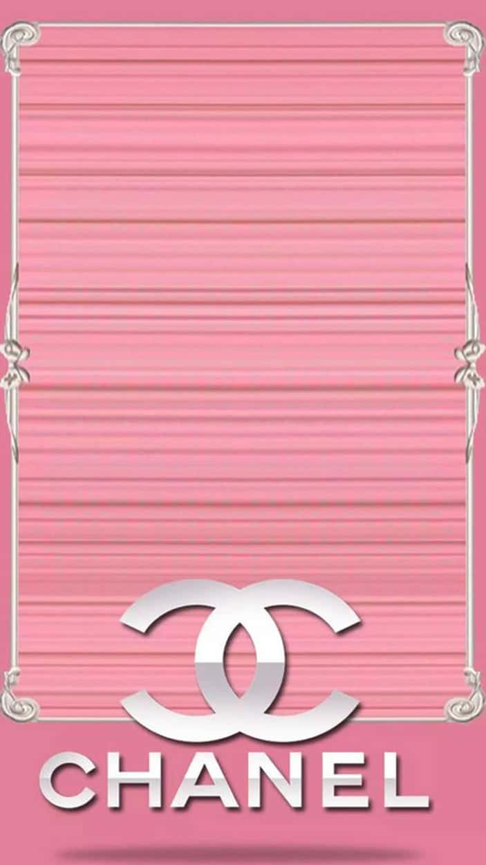 Chanel, pink textured wallpaper, silver Chanel logo, SD Phone Wallpaper